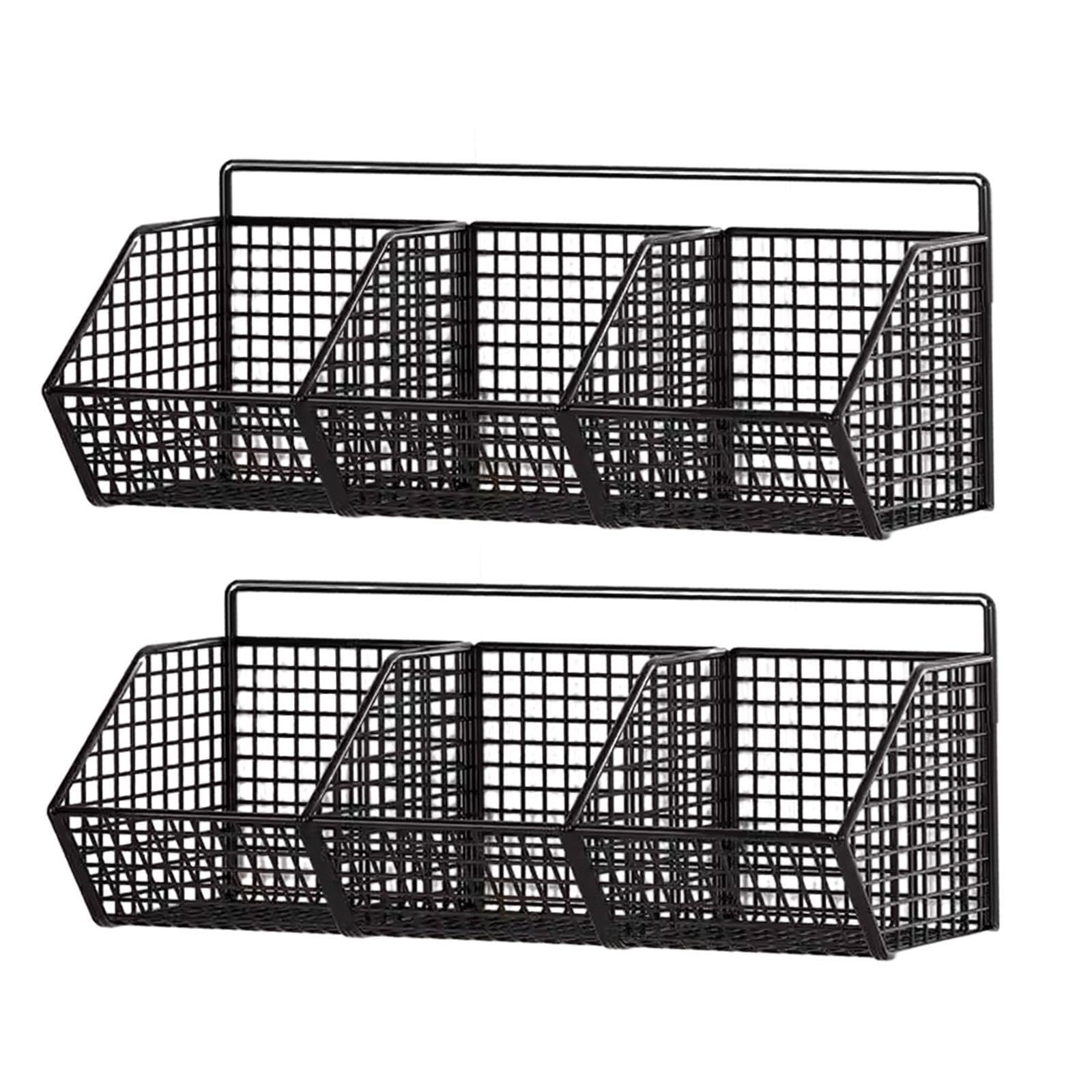 Puxzyax Black Storage Rack And Kitchen Rack For Spice Organization Easy To Install Wall Mounted Solutions And Is Sturdy Durable Fruit Basket For Kitchen Spice