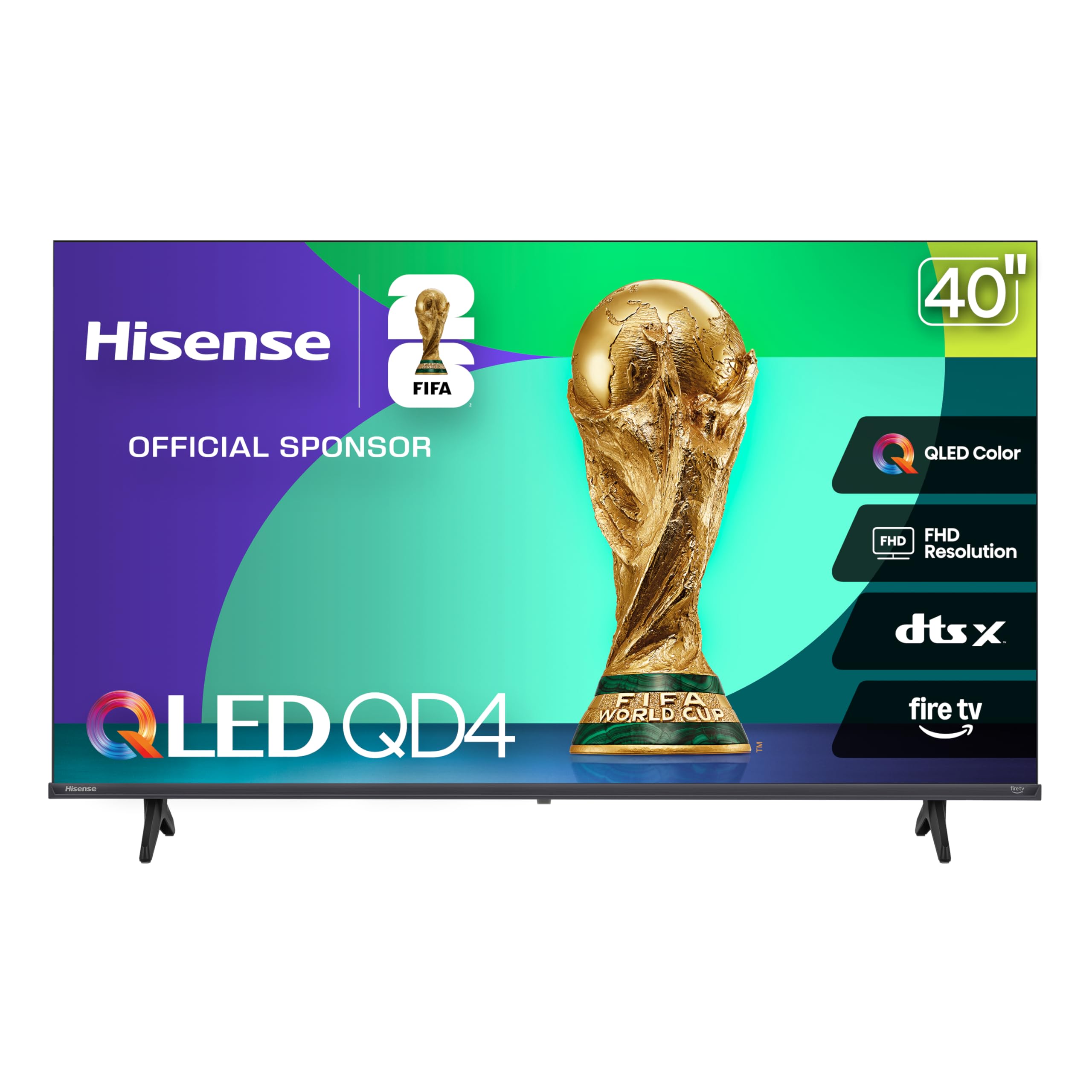 Hisense 40-Inch Class QD4 Series QLED FHD Smart Fire TV (40QD4QF, 2025 Model) - Quantum Dot Color, DTS Virtual: X, Alexa Built in, Slim Bezel Design