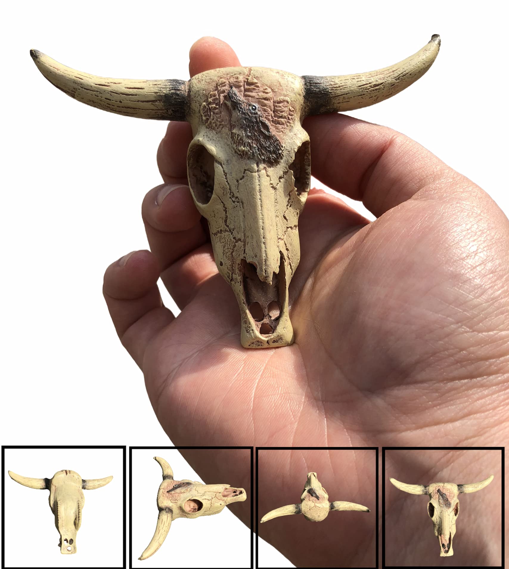 AWXZOM Desert Reptile Decor Skull Fish Tank Decorations Bearded Dragon Accessories Desert Reptile Decor Bearded Dragon Decor, Snake Tank Decor (Cattle+ Dinosaur)