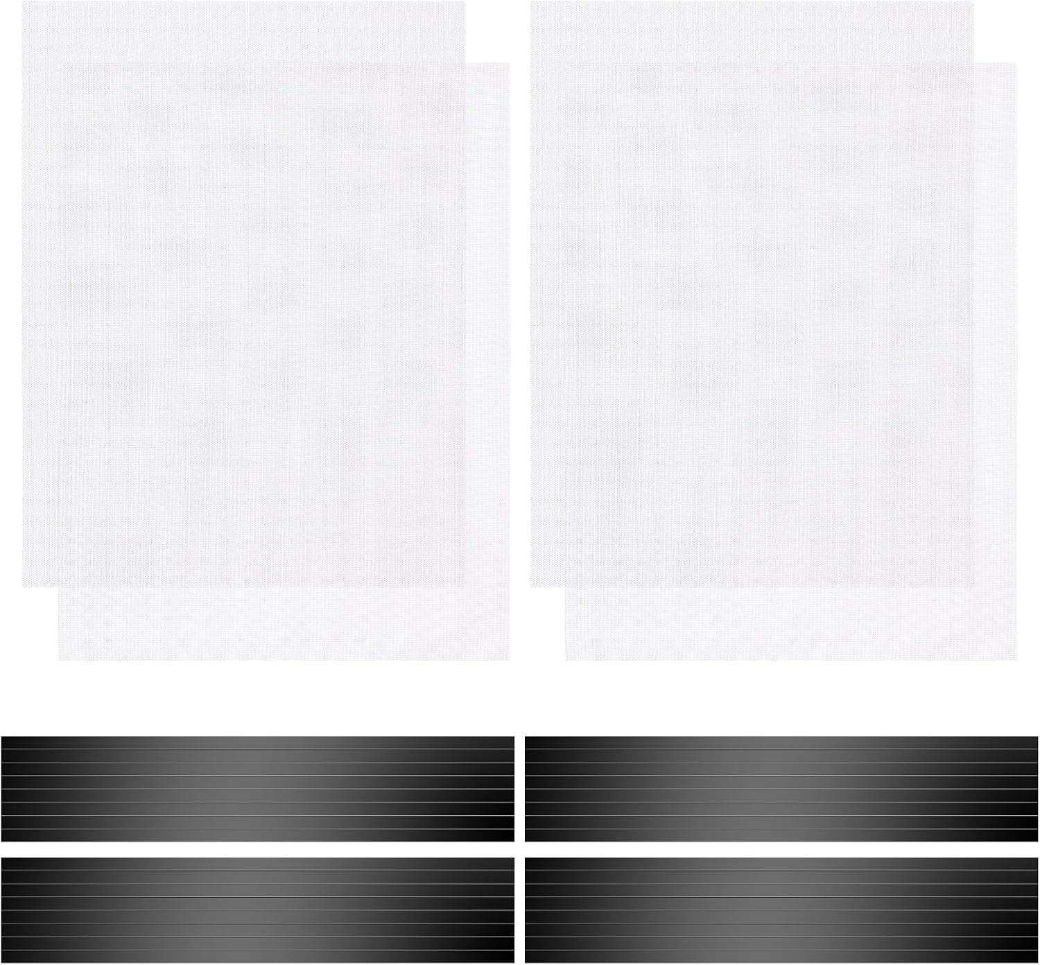 4 Pack 40cm x 30cm Magnetic Floor Vent Cover - Customizable Size PVC Mesh Register for Wall Ceiling Floor Catch Debris Hair Insect (White)