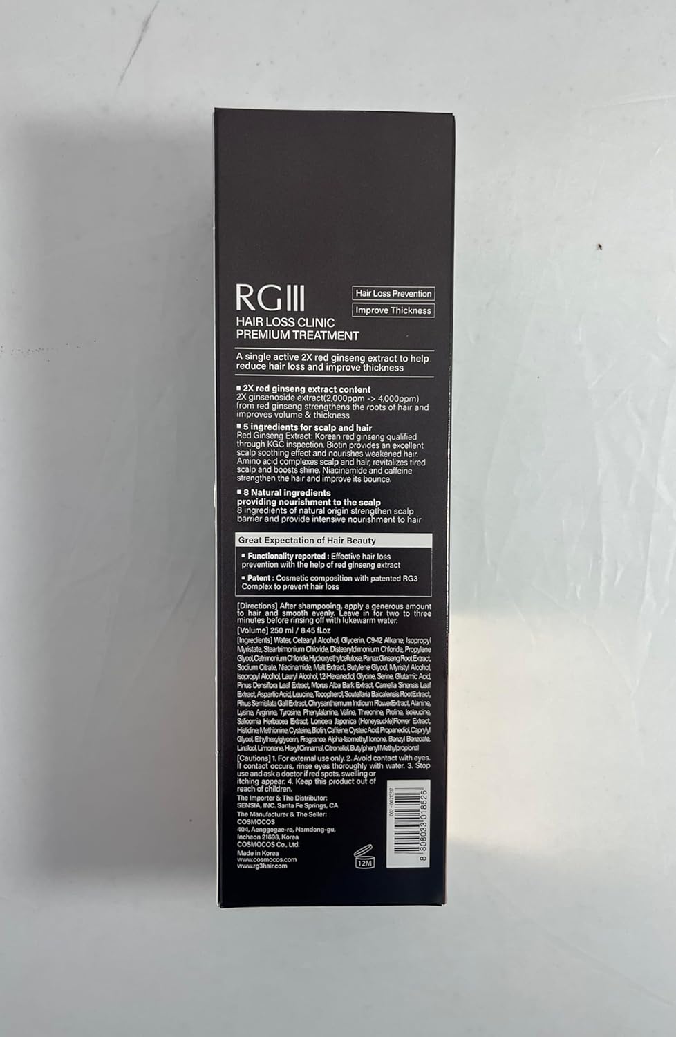 RGIII RG3 PREMIUM TREATMENT 2X RED GINSENG HAIR LOSS PREVENTION