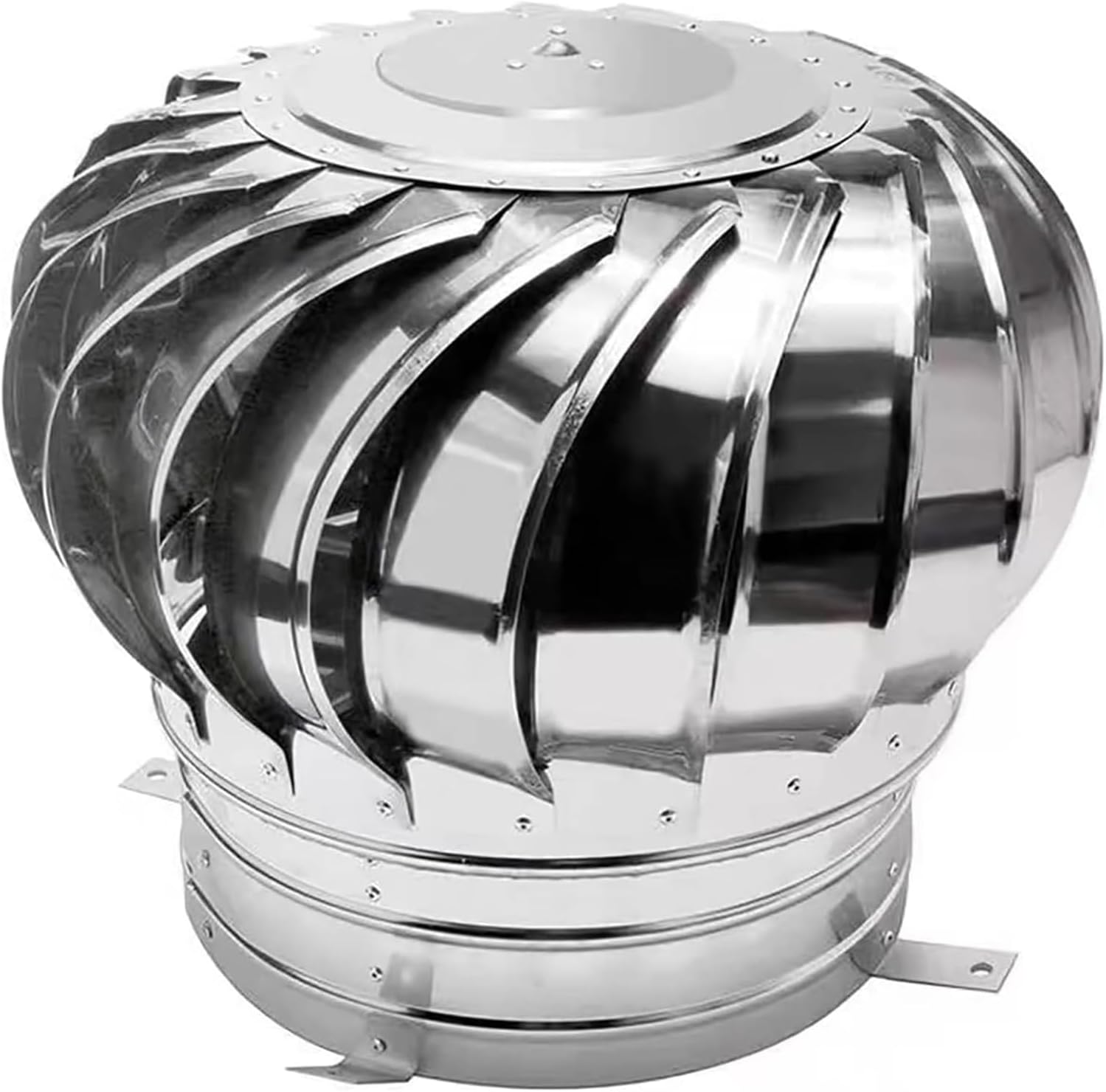 Roof Wind,Stainless Steel Turbine Ventilator Vents No Assembly Required, Rotating Cap Top Hat Cover for Flue Pipe, Weatherproof, Ventilation, Roof Vents for Bathroom Kitchen Garage (Size :