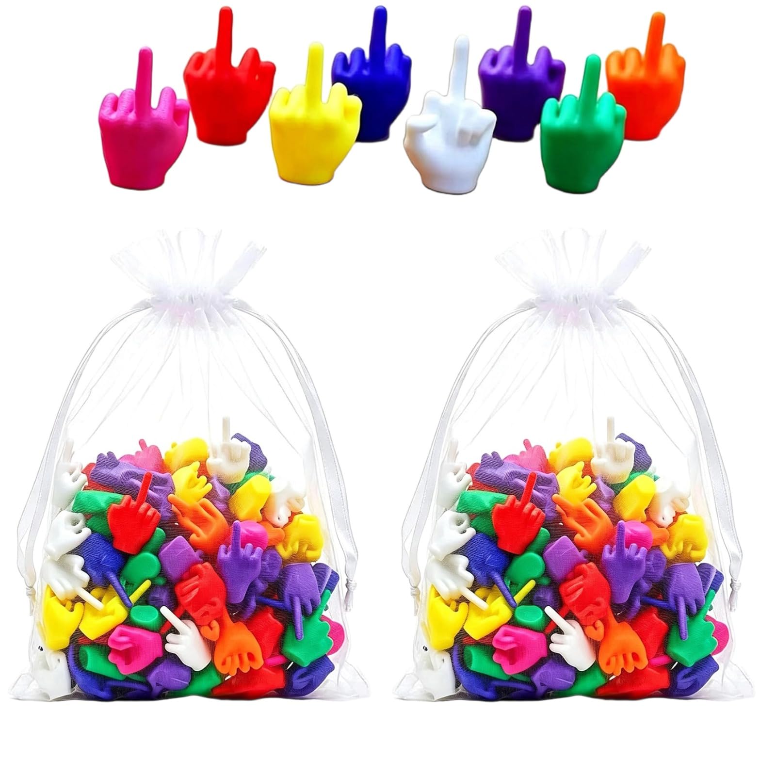 Mini Middle Fingers 100 Pack Novelty Gag Funny Set Christmas Party Decor