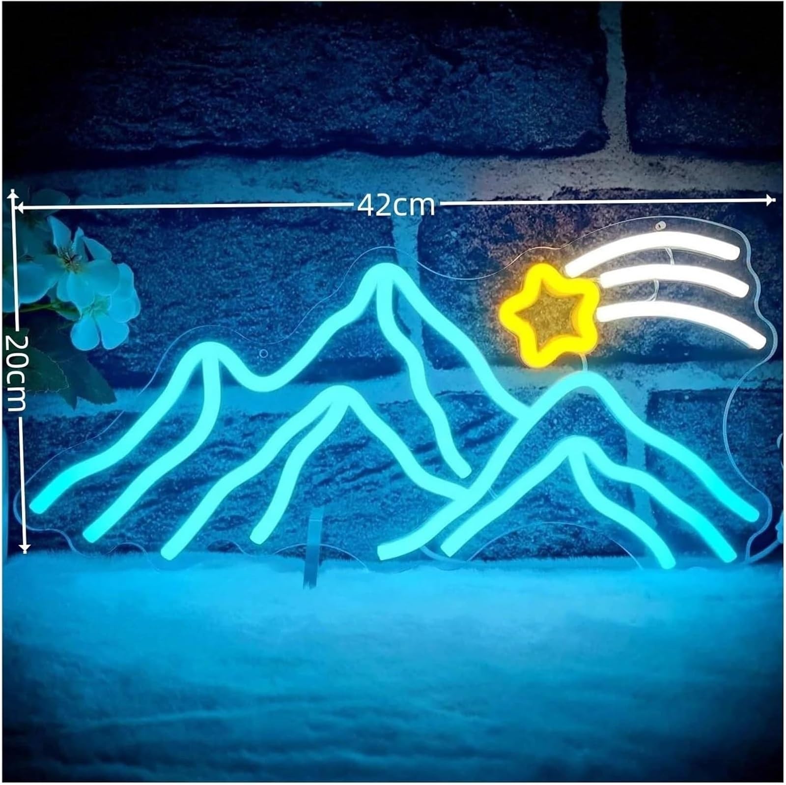 Luce al neon Per lampada al neon Montagna per stella per insegna per luce notturna per carina dimmerabile alimentata