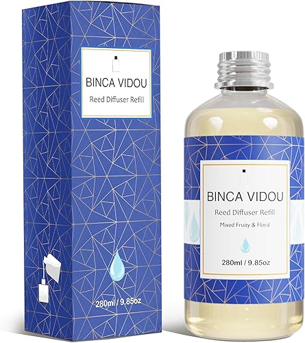 Miniatura 7 de binca vidou Recambio de aceite difusor de cañas, mezcla afrutada y floral, incluye 6 varillas para difusión, juego de regalo difusor de varillas