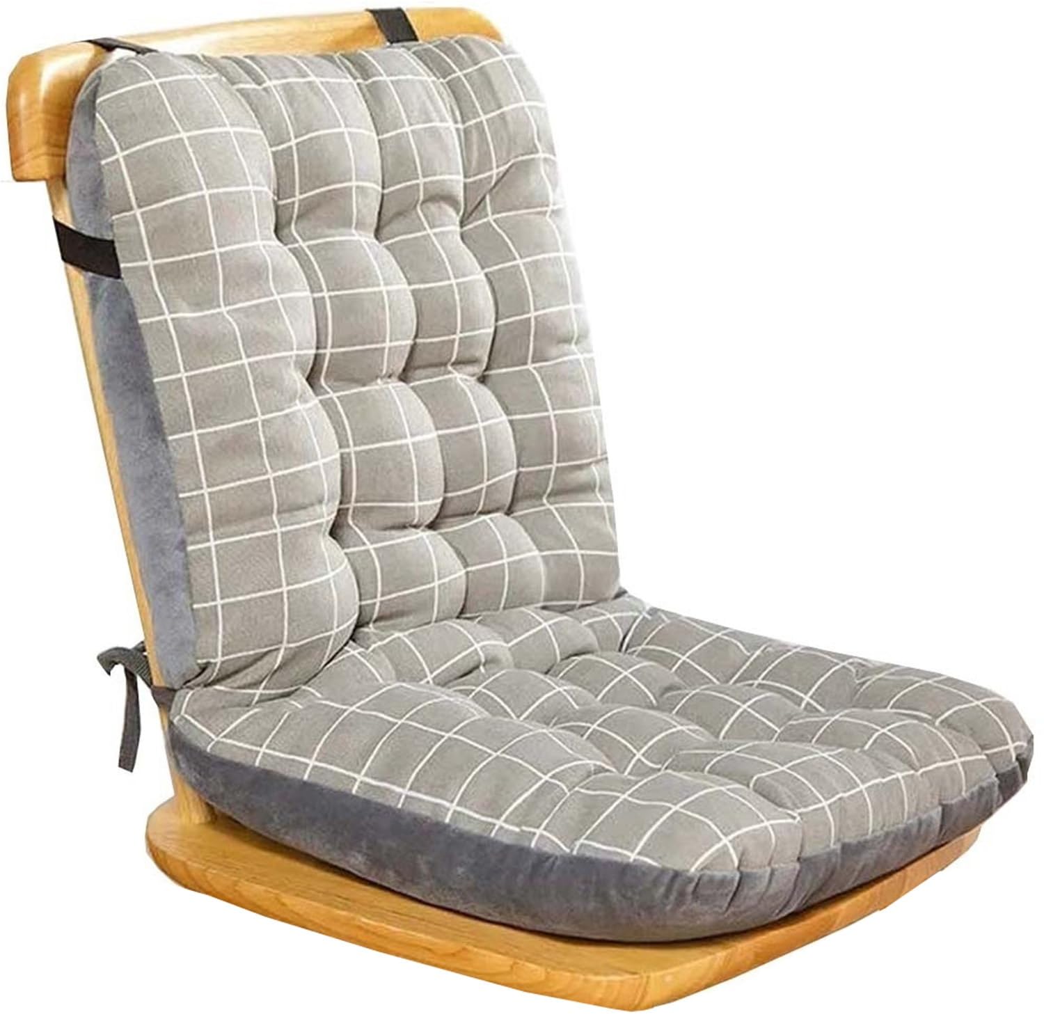 Cojin con Respaldo para Sillas，Interior/Exterior Cojin de Asiento para Sillas，con Correas de Sujeción, Cojines para sillas Comedor, para Oficin Mecedoras/Bancos/Terraza(Color 2,33x42x45cm)