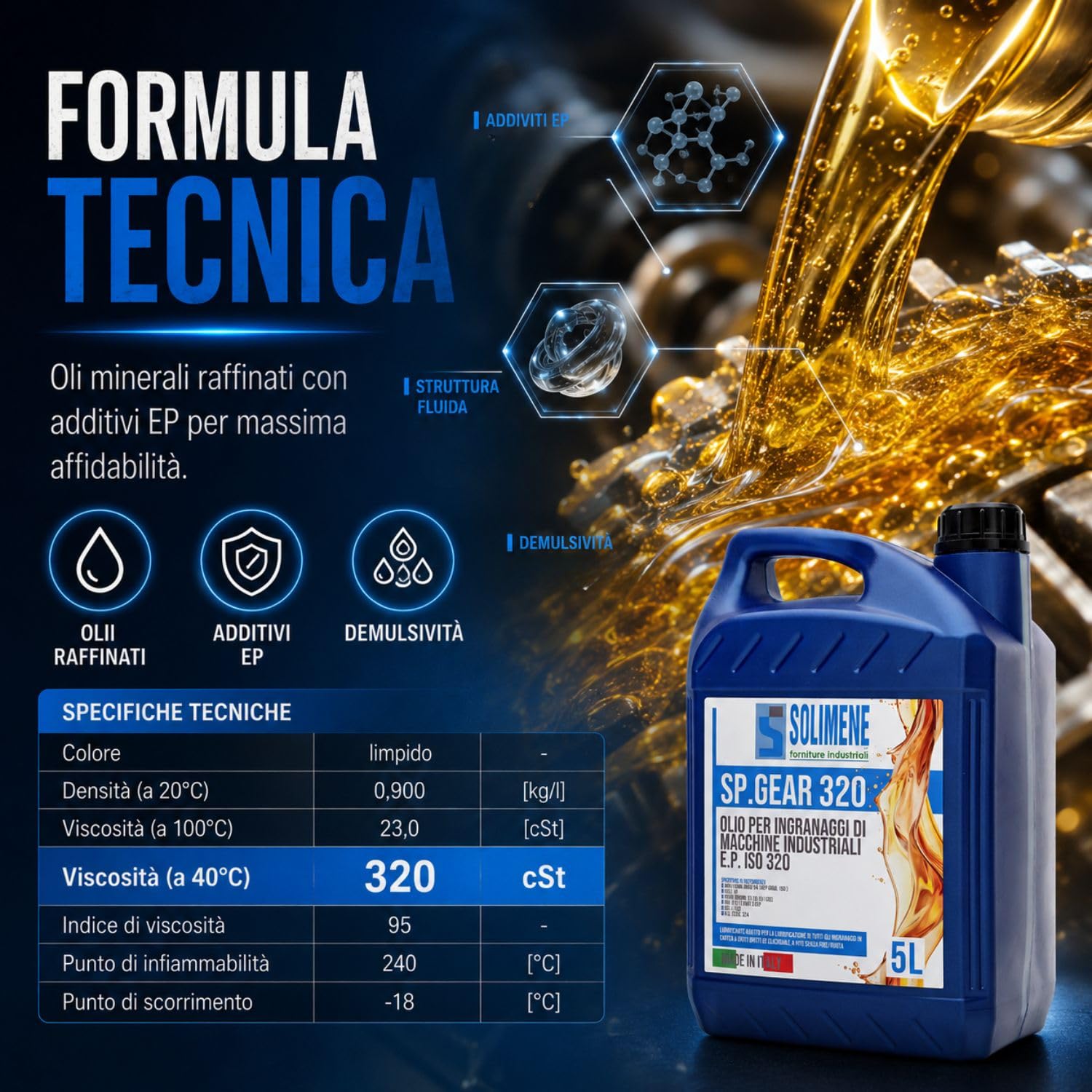 OLIO EP 320 GR PER RIDUTTORI E INGRANAGGI ALTA QUALITA' 5 LT