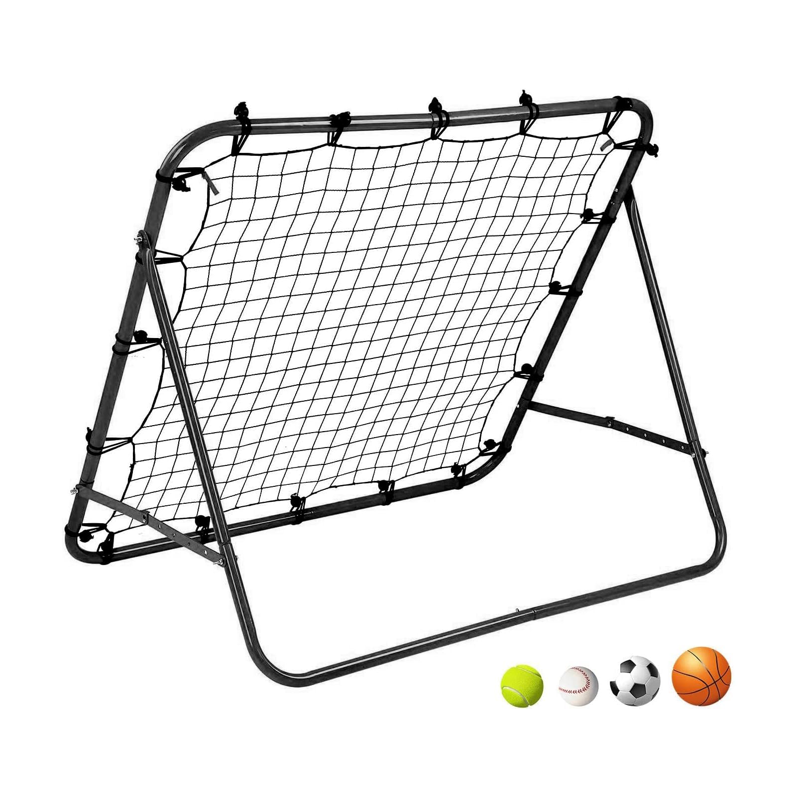 Rete da Rimbalzo per Calcio - Rete da Allenamento per Calcio, Aiuto per Il contraccolpo, Obiettivo, Attrezzatura per l'allenamento di Calcio per Bambini, casa, Giardino, Esterno - Nero