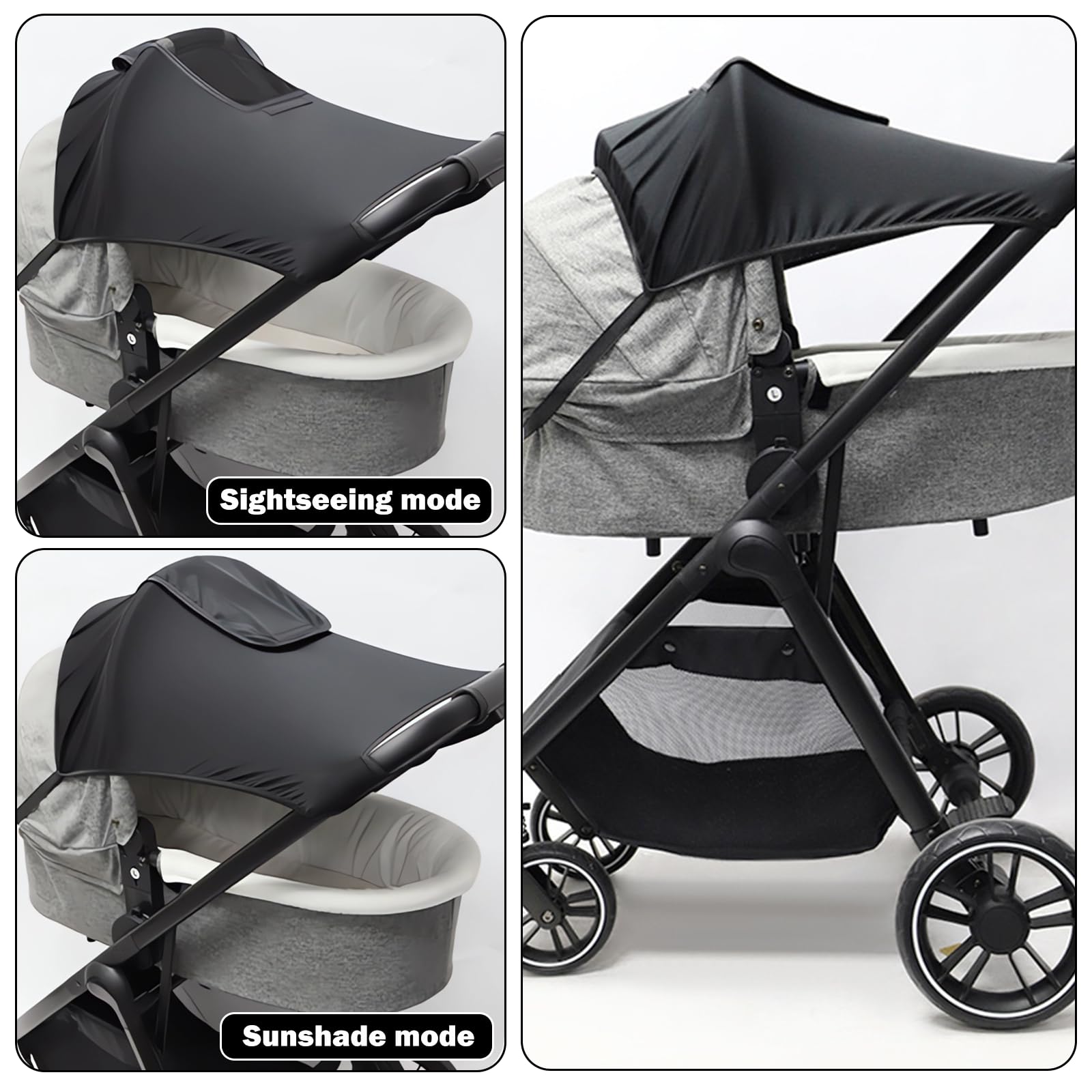 1 Carro Bebe Universal Parasol Toldo Carrito Bebe Parasol Silla Bebe Parasol Ajustable Libremente Parasol Carro Bebe Resistente Al Viento Al Polvo y a Los Rayos UV Fácil de Instalar
