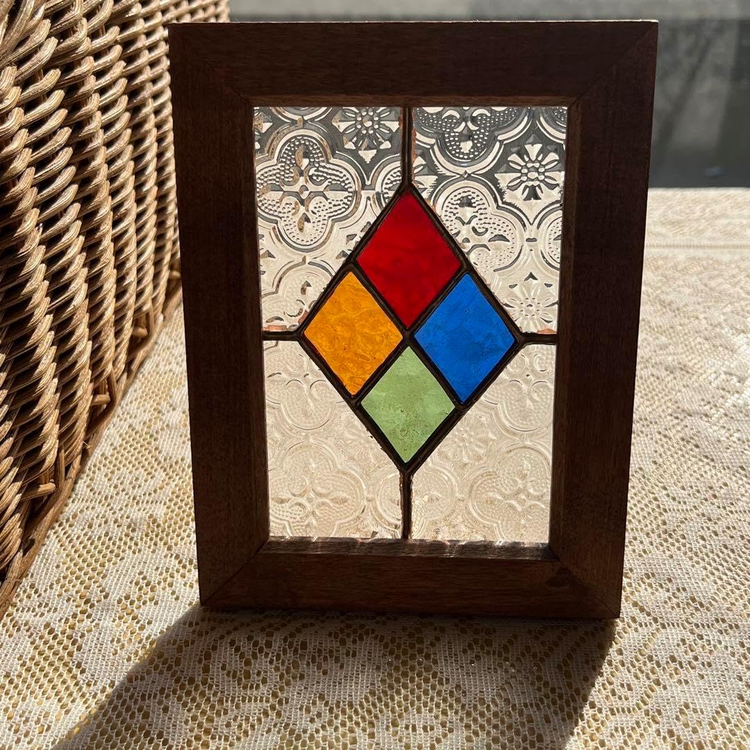 ステンドグラスパネル住宅用 BV−2ダイヤP(1428) ステンドグラス