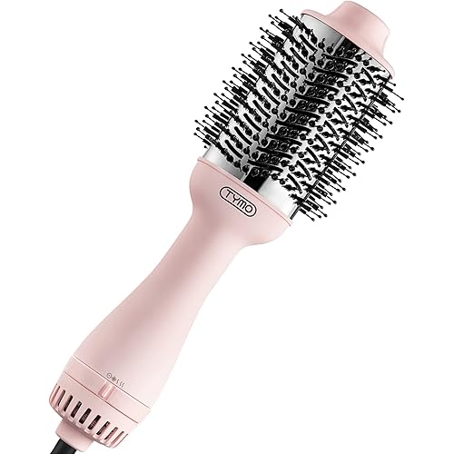 TYMO Hair Dryer Brush Blow Dryer Brush in One, 4 in 1 Ionic Hairdryer and Styler Volumizer with Oval Titanium Barrel, Hot Air Straightener for Smooth Frizz-Free Blowout, Pink