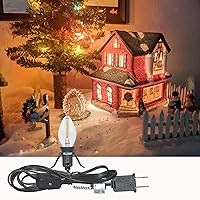 Vista 5 de Juego de 4 cables de accesorios de luz individual con 8 bombillas LED (4 de repuesto), cable accesorio de 6 pies con enchufe de encendido/apagado C7