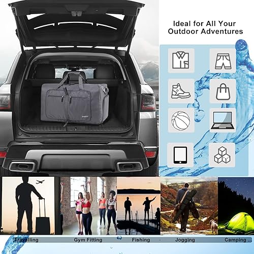 Miniatura 7 de Woogwin Bolsa de viaje grande plegable impermeable para la playa, natación, piscina, deportes, gimnasio