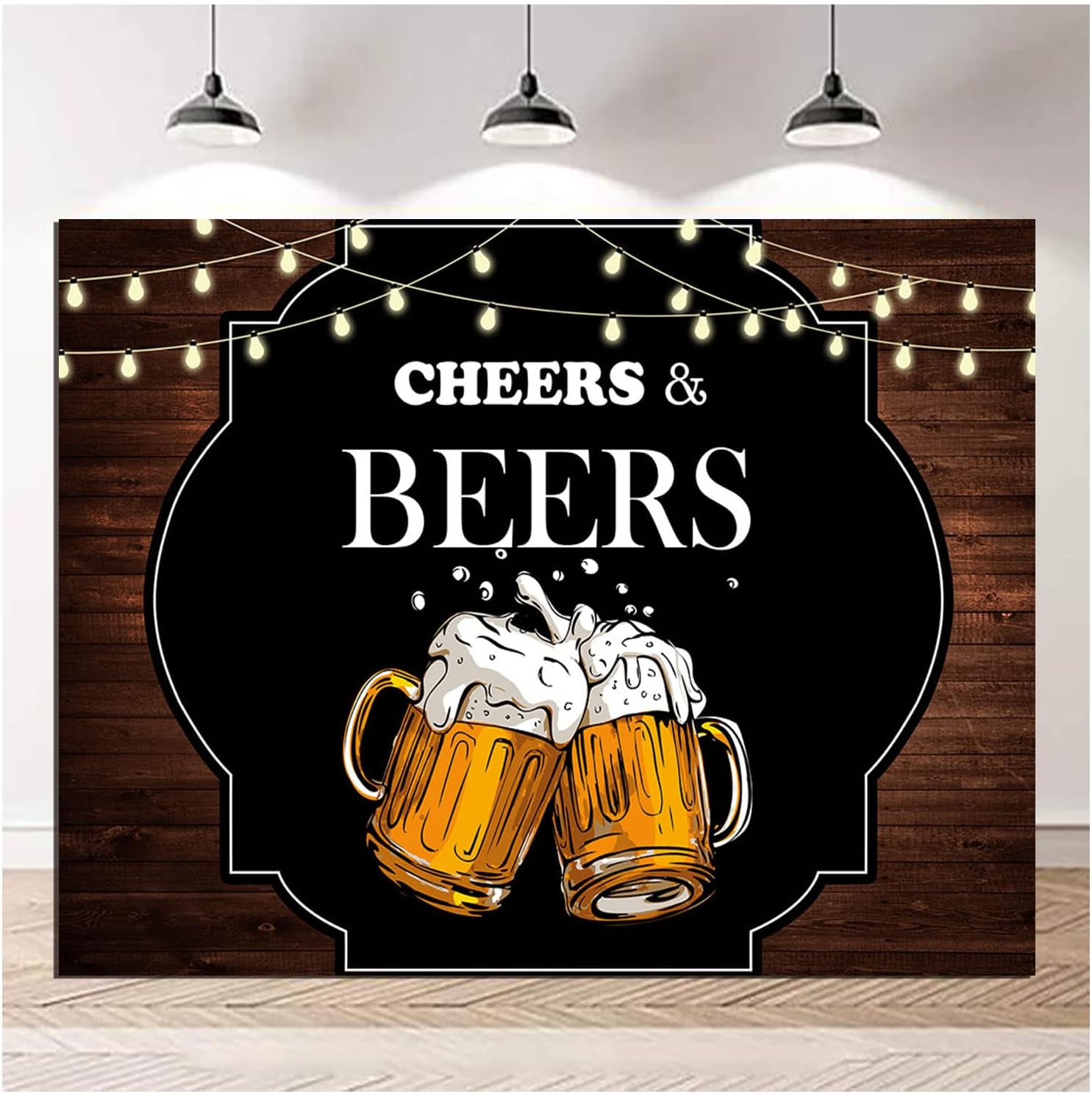 Retro Rustic Wooden Board Photography Backdrop Cheers and Beers Mug Photo Background 30th 40th 50th Birthday Party Decorations Photo Booths Studio Props Vinyl 5x3ft Banner Supplies