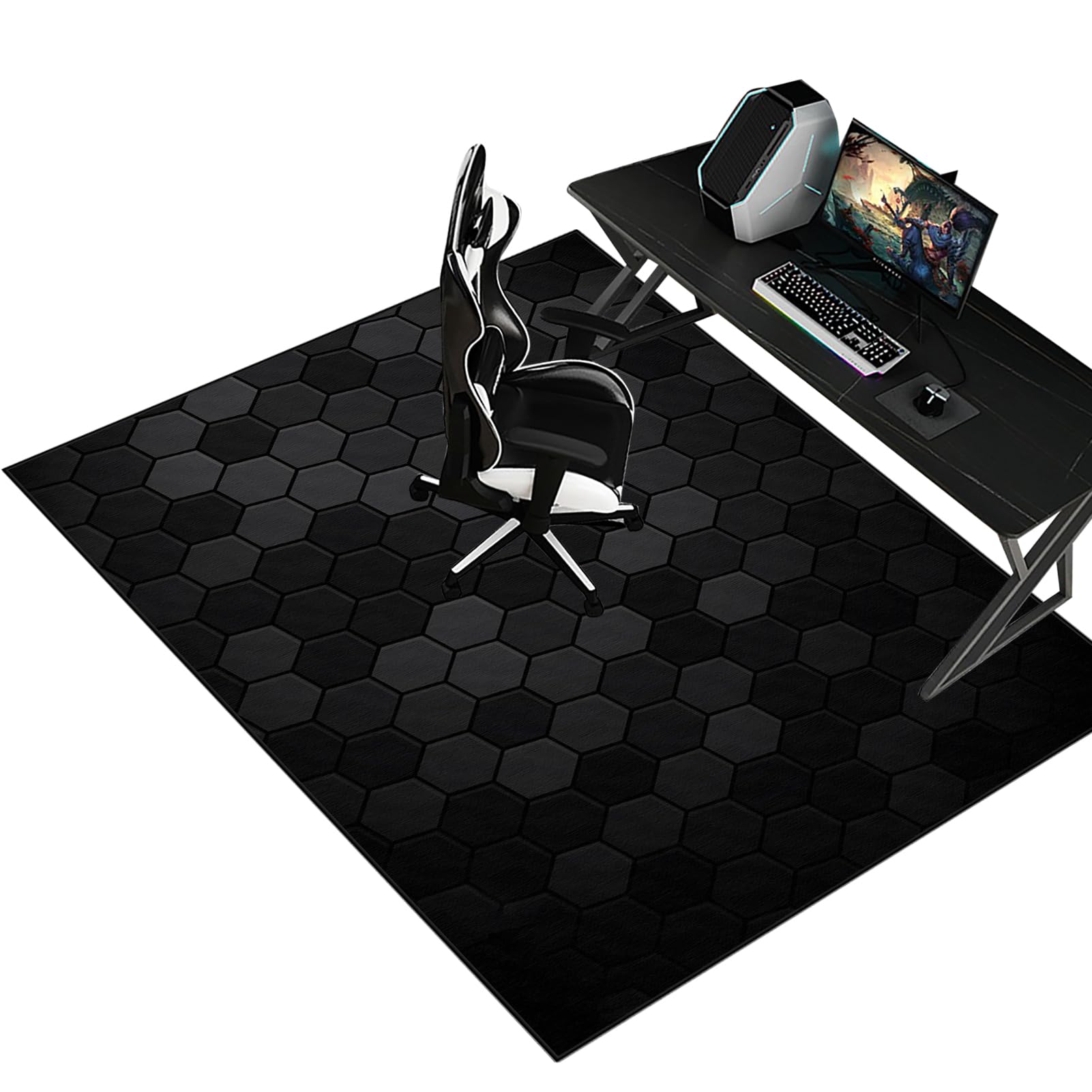Fzamudng Computer Gaming Chair Mat, Non-slip Carpet Protector Chair Mat for Home and Office, Office Chair Mat for Carpet Floor, heavy duty Desk Chair Mat, Floor Protectors for Chairs 100 x 140 cm