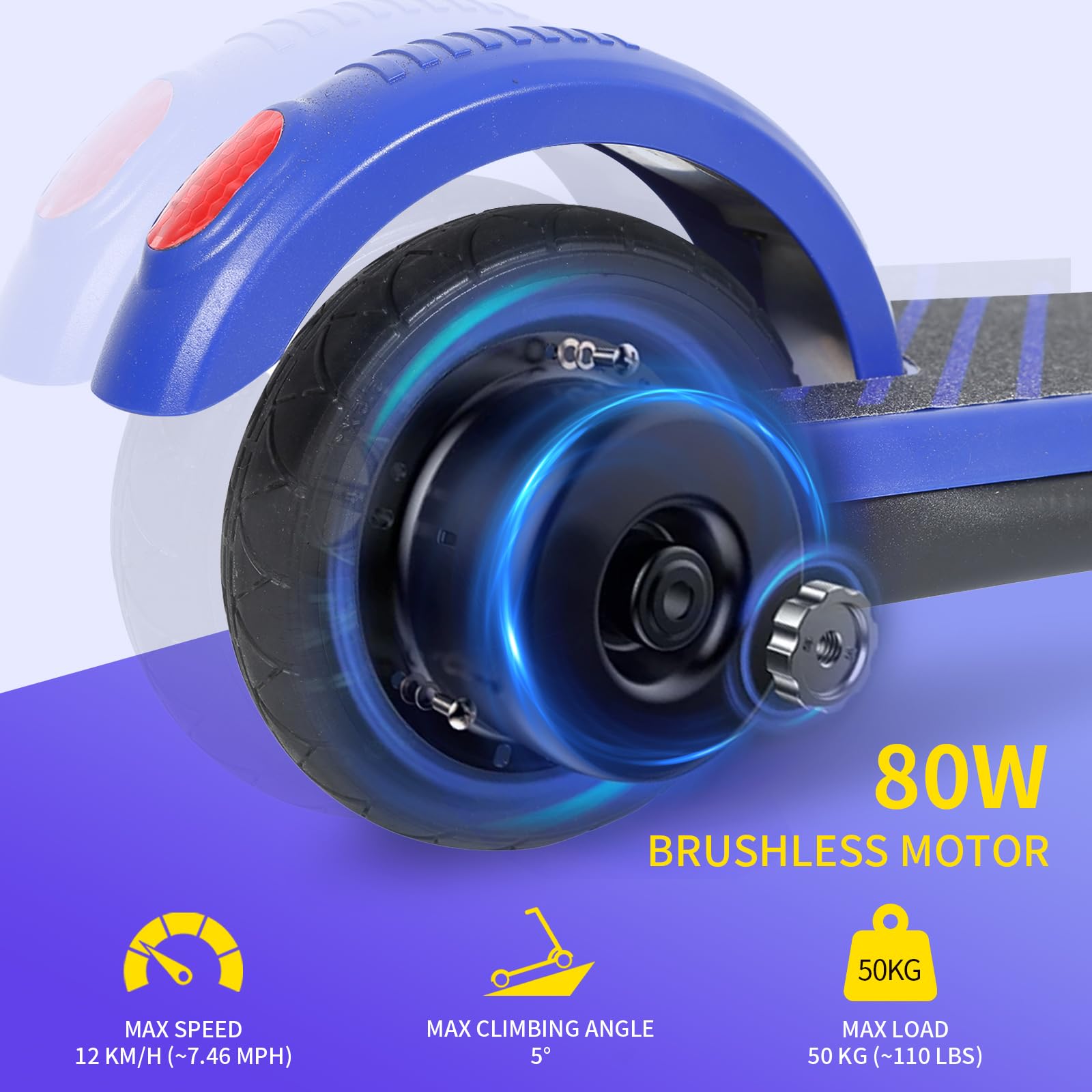 E Roller Kinder von 6-12 Jahren,Max Reichweite 5-8 KM - Max.12 KM/H,Faltbarer Elektroroller für Kinder Mit Bunte Regenbogenlichter und LED-Anzeige,Elektroscooter für Kinder