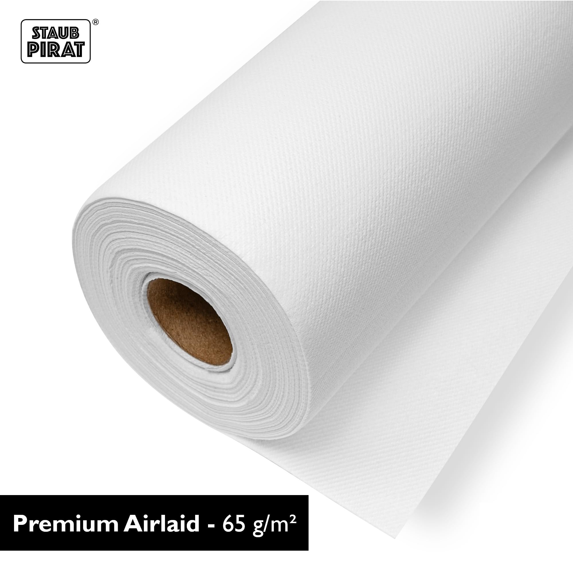 Airlaid Tischdeckenrolle, 118 cm x 25 m, weiß | Gastronomiequalität 65 g je qm, zuschneidbar, easy Dekoration für Feier, Fest, Event, für Weihnachten, Geburtstag, Silvester
