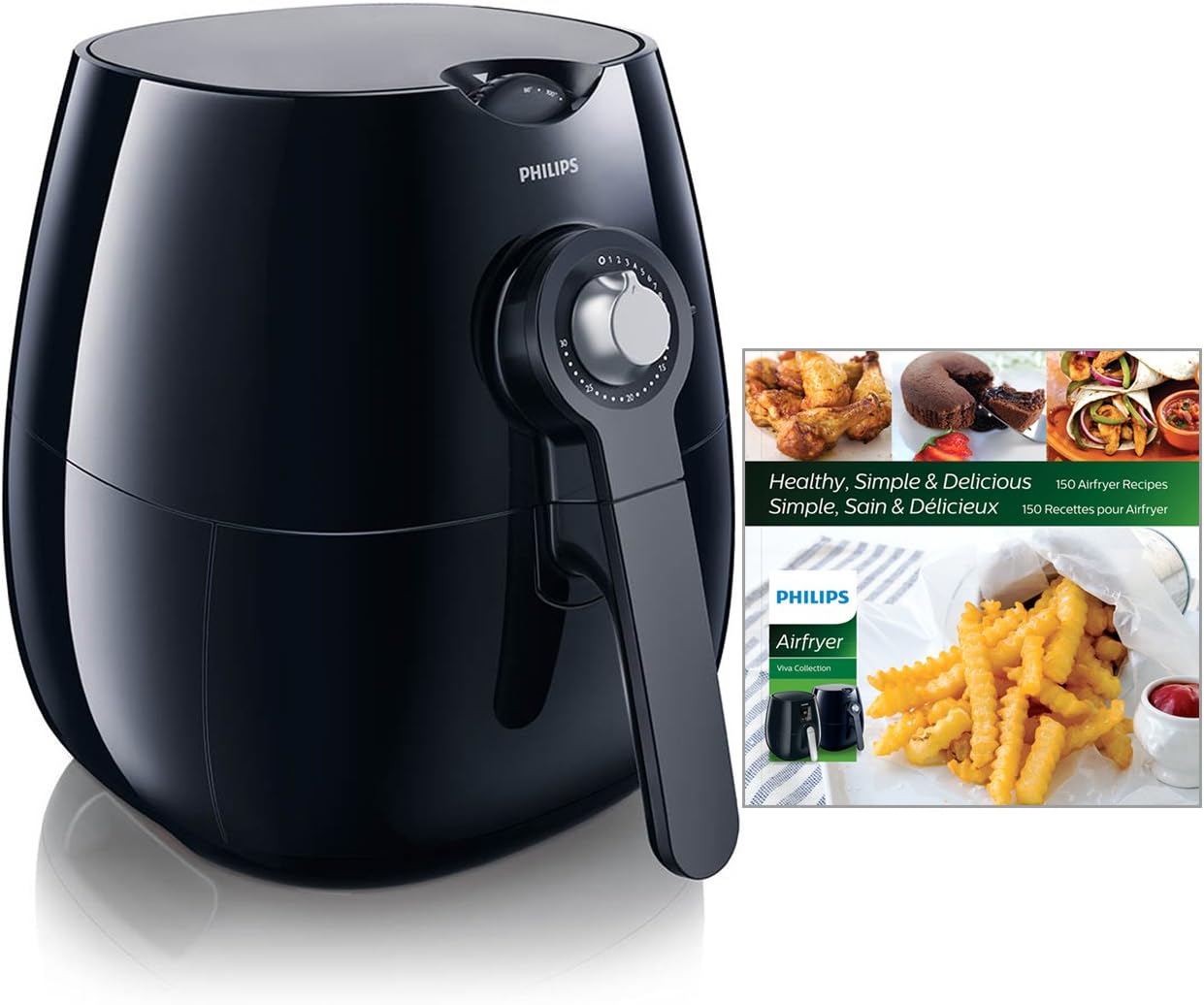 Philips Kitchen Appliances HD9220/28 Viva Airfryer (1.8lb/2.75qt), Black Fryer