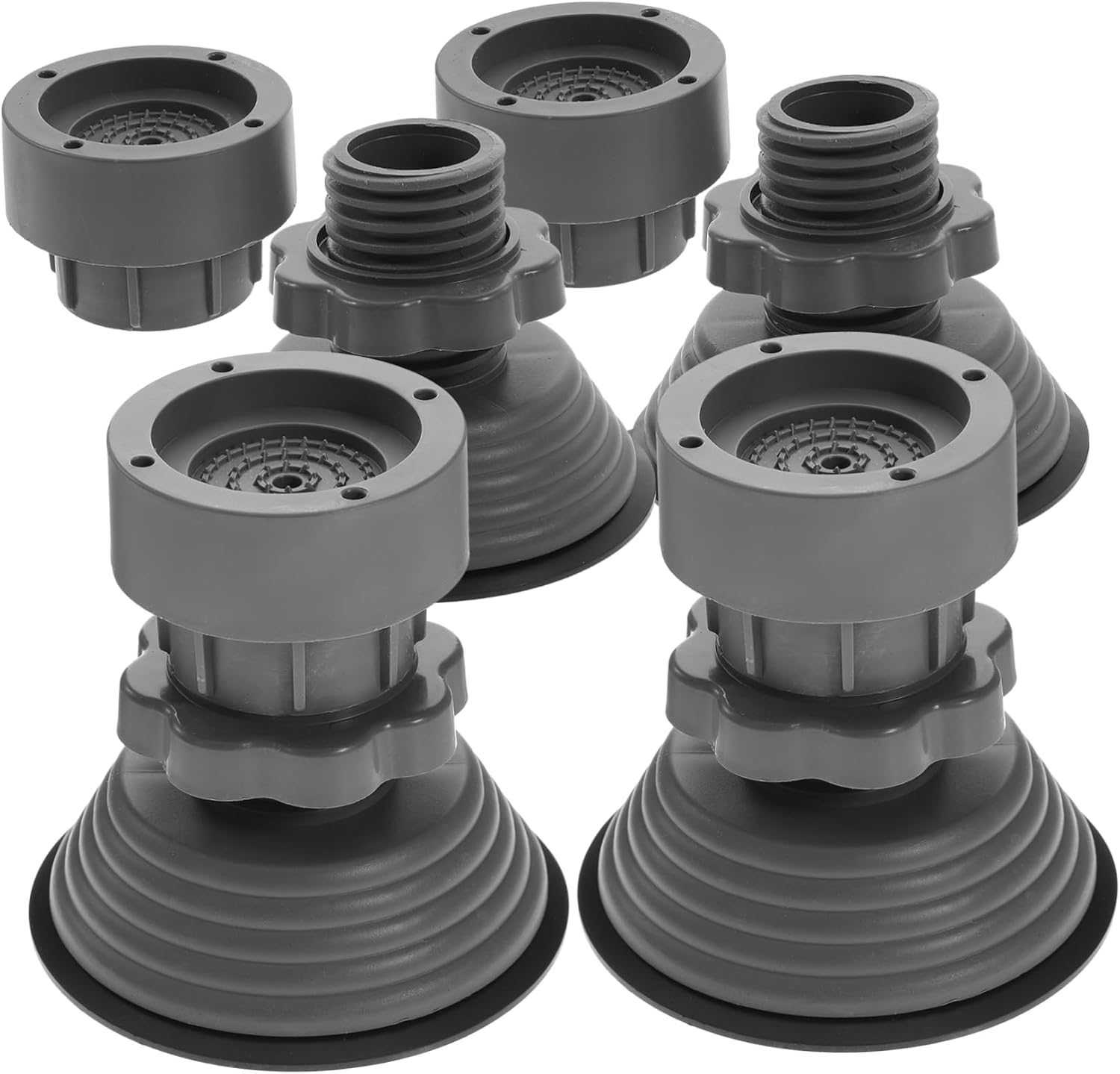 4pcs Adjustable Anti-slip Washer Dryer Foot Pads Anti-vibration Mat for Washing Machine and Fridge Noise Reduction Heightening Feet Support Pads