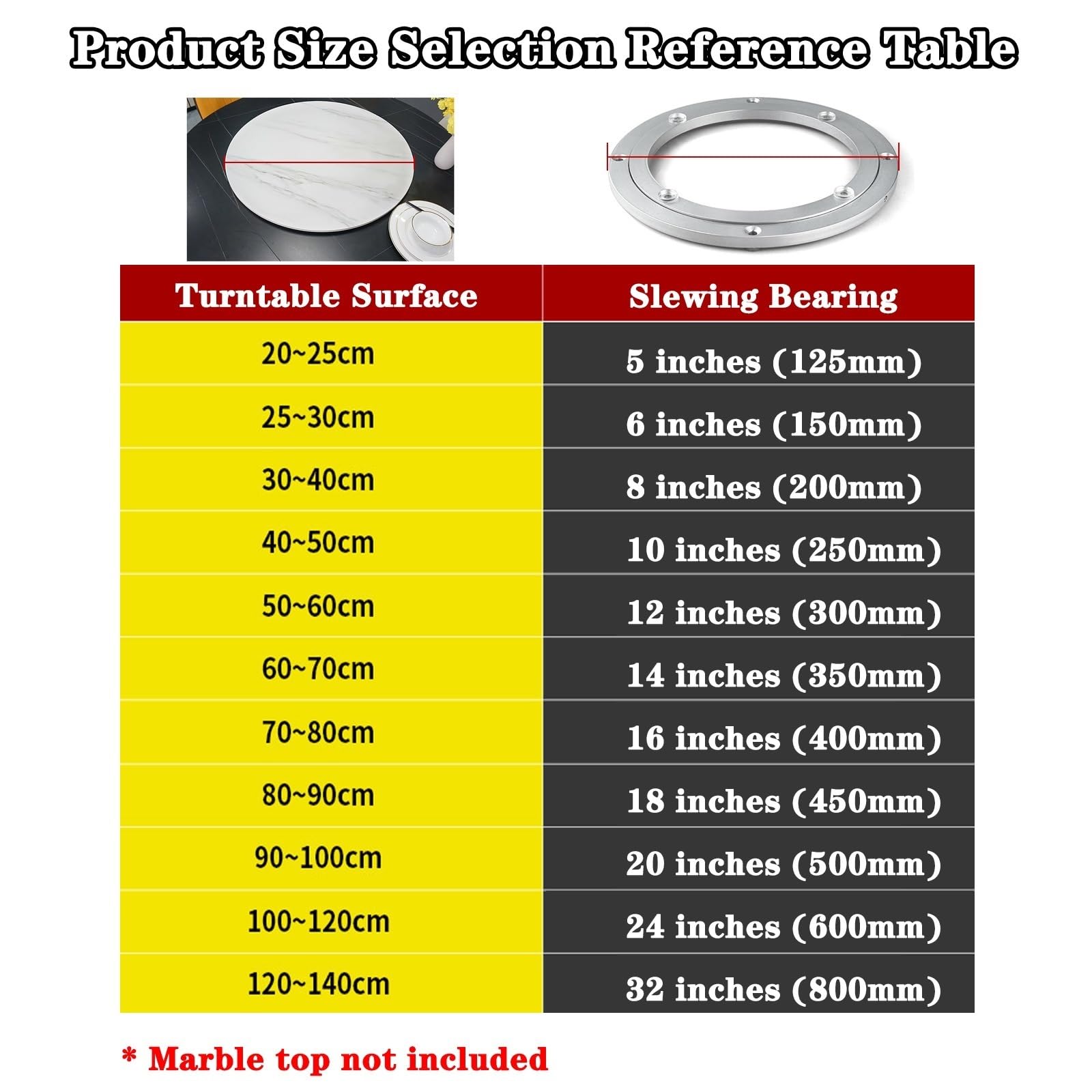 Lazy Susan - Cuscinetto per giradischi resistente, regolabile da 30,5 cm a 81,3 cm, girevole a 360°, per sala da pranzo, base rotante in metallo per una funzionalità e una durata fluide