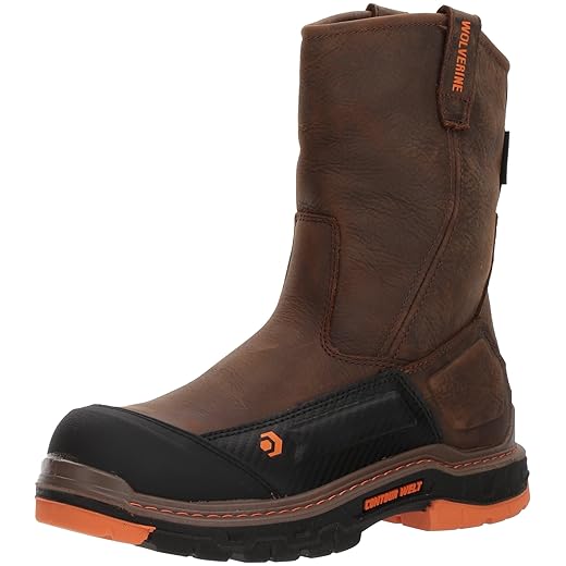 Wolverine mens Overpass 10" Composite-toe Wellington Boot, Brown, 10 US