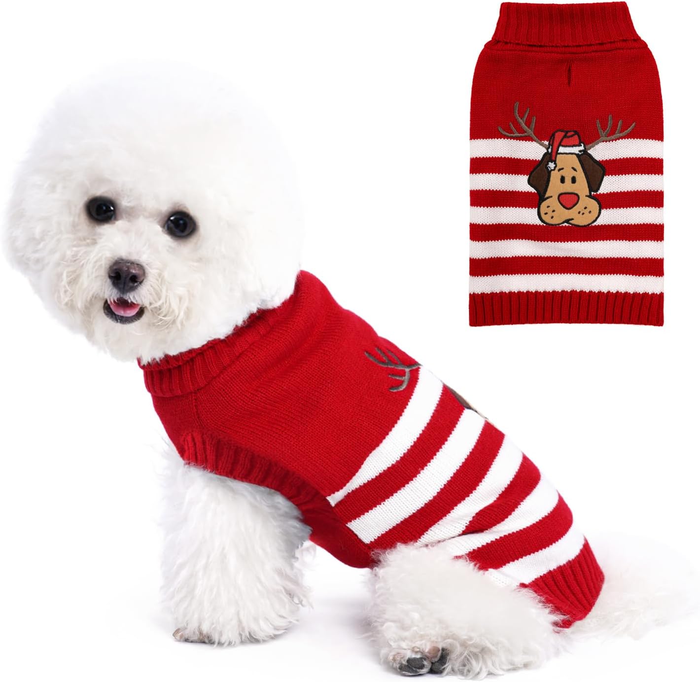 YUDODO Christmas Dog Sweater for Small Dogs Cartoon