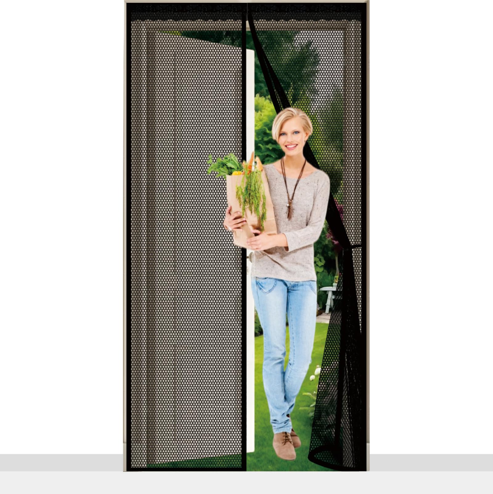 Anti Mouche Rideau Magnétique 92x264 cm pour un Été Serein dans les Couloirs