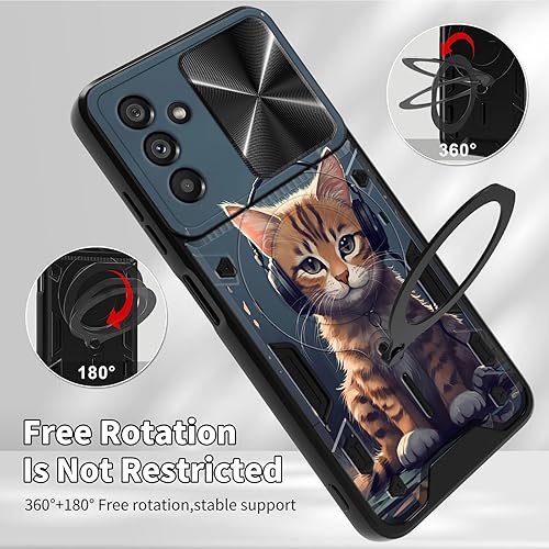 Vista 20 de Funda protectora híbrida para Samsung Galaxy A53 5G de 6.5 pulgadas y anillo giratorio de 360 grados, función atril, híbrida, de doble capa