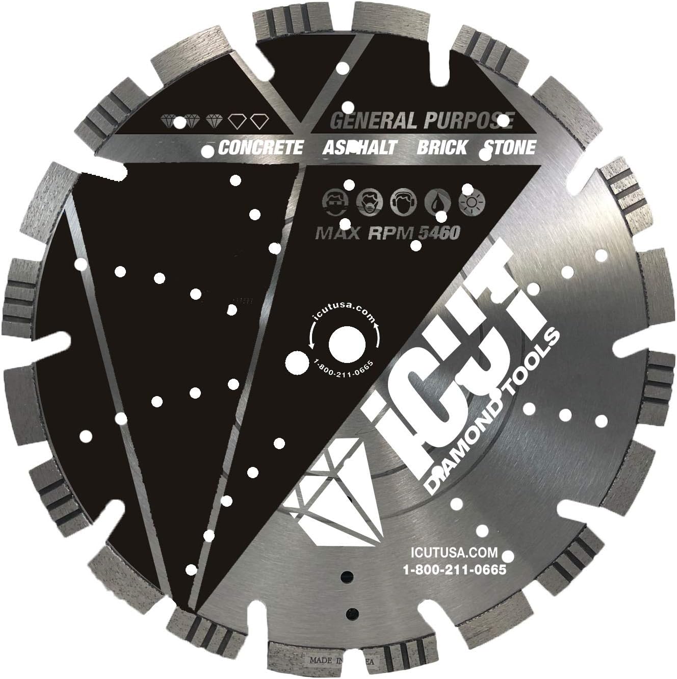 15mm Turbo Segmented General Purpose Diamond Blade for Concrete, Brick, Masonry (12")