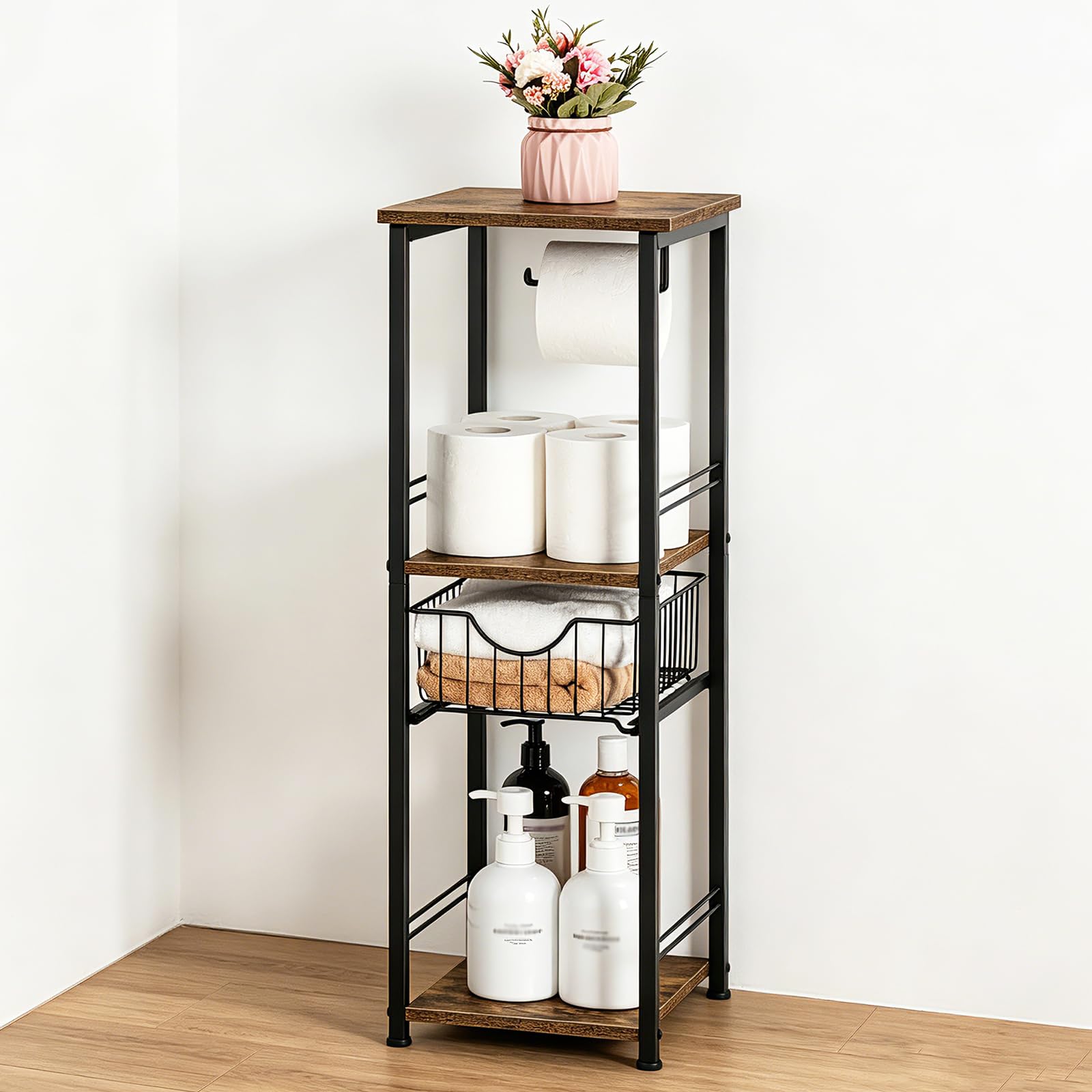 Photo 1 of OYEAL Bathroom Storage Shelf, Floor Standing Toilet Storage Cabinet with Drawer