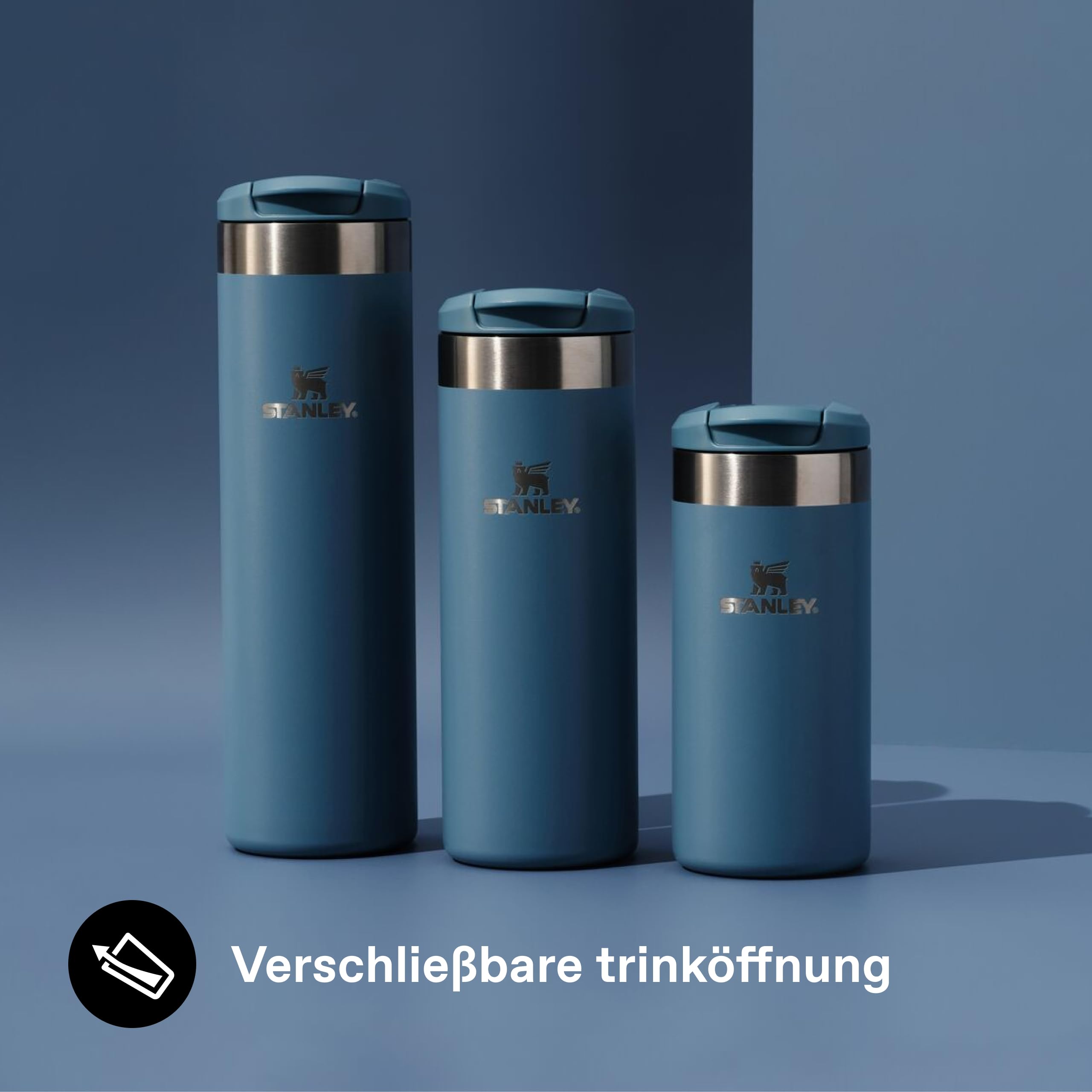 STANLEY 1913 Aerolight Transit Thermobecher 0.47L - Indigo | Hält 6 Std. heiß - 8 Std. kalt - Spülmaschinenfest - Auslaufsicher - Becherhalter kompatibel
