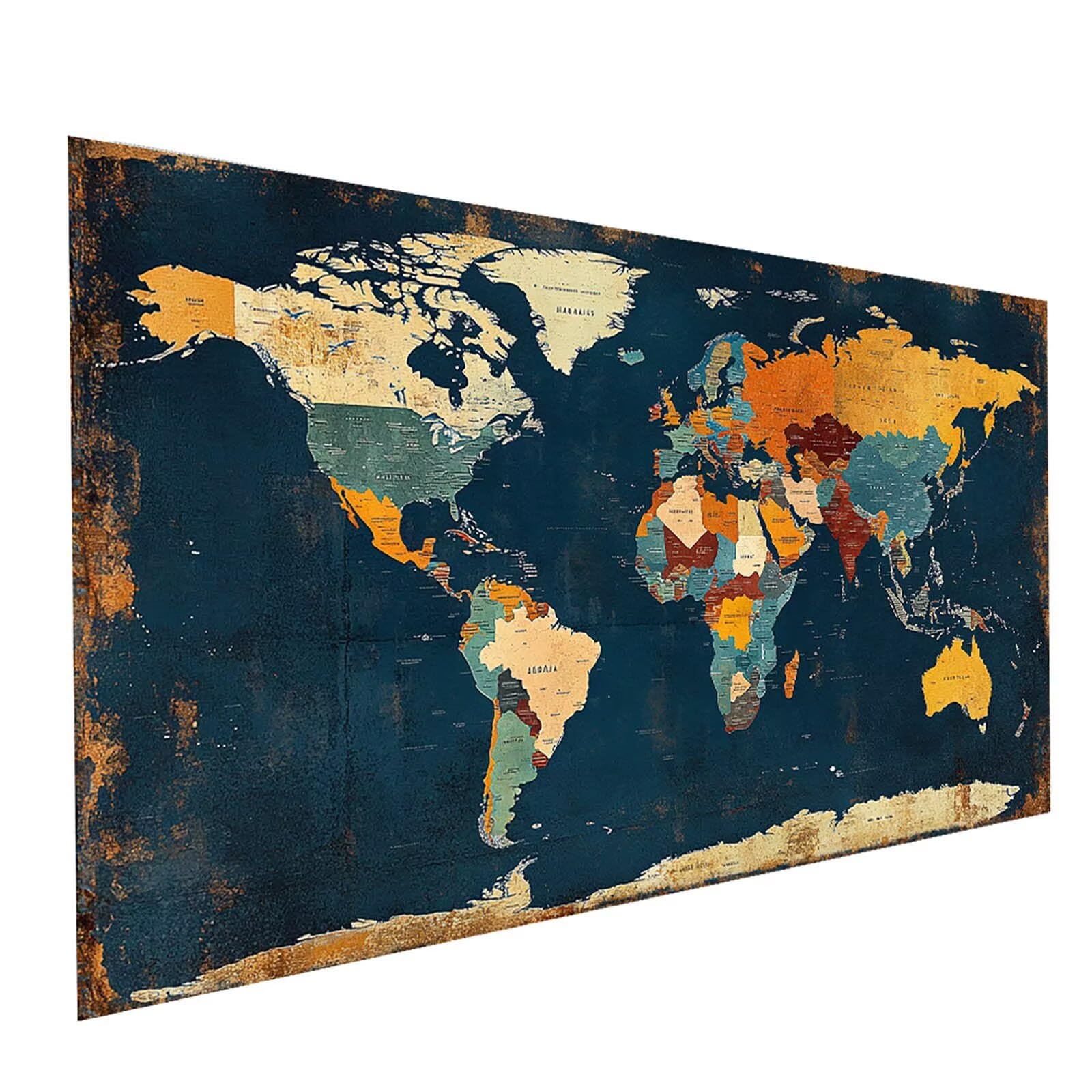 Diament Malarstwo Dorośli Mapa Świata Diamenty Mapa Mapa Diamentów Malowanie Diamentowe DIY Dorośli Zestaw Haft Krzyżowy, Diamentowy Rysunek Wystrój Domu 120 x 60 cm Model00933