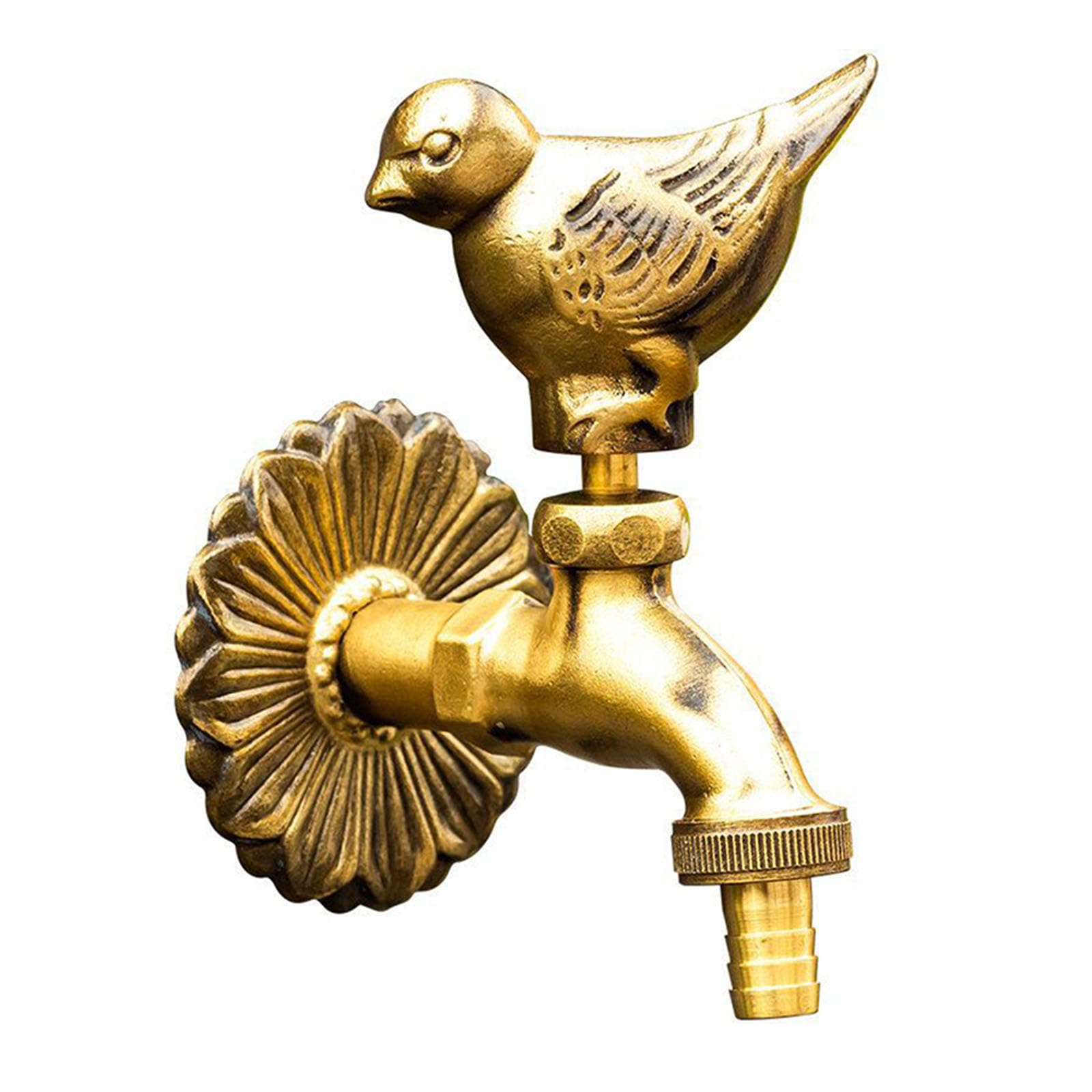 Retro Faucet Post Faucet Garden Taps Outside Wall Mounted Anti-Freeze Faucet, Brass Retro Spout Valve Outdoor Garden Bib Tap,Antique