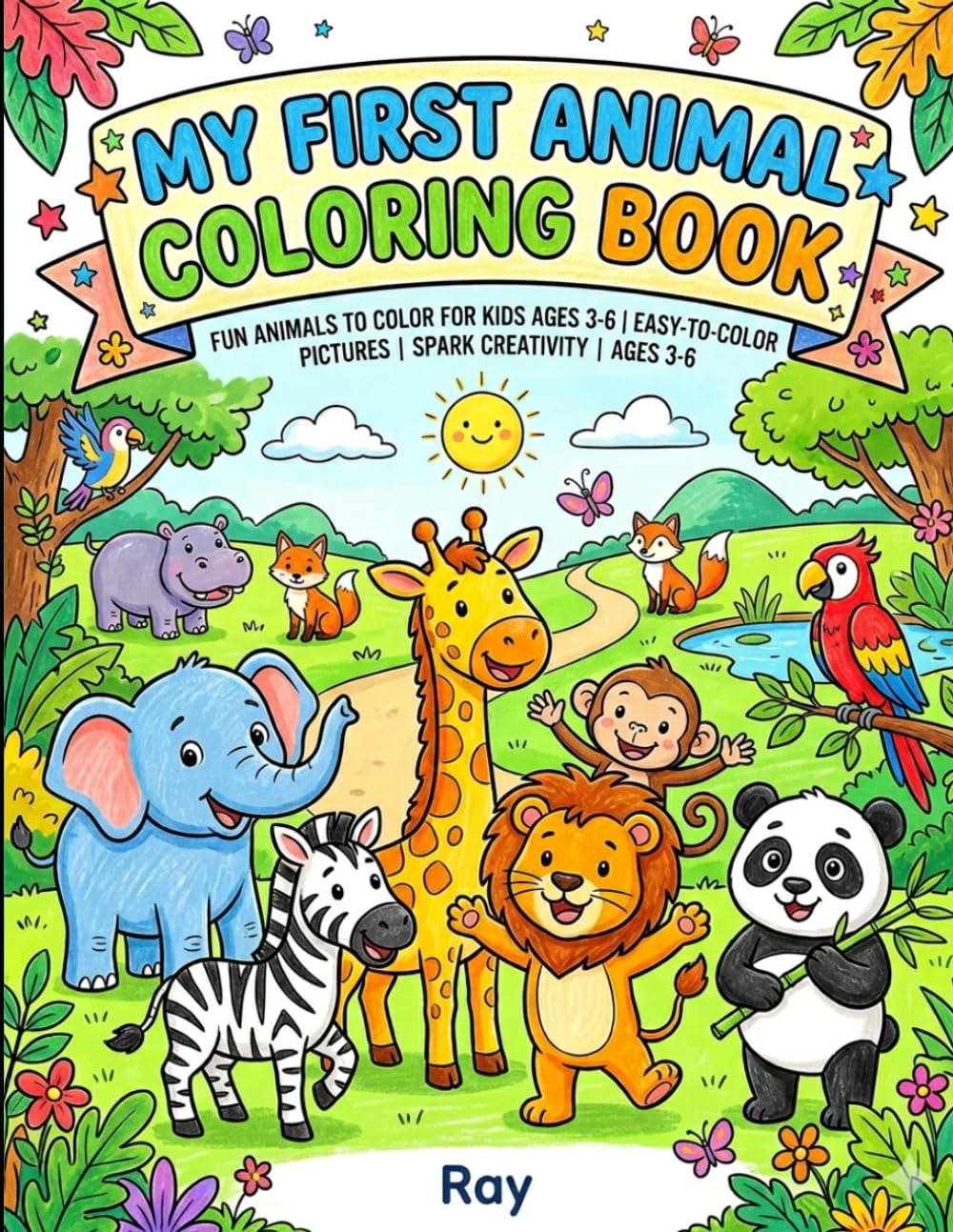 animal coloring book for kids: kids coloring book animals