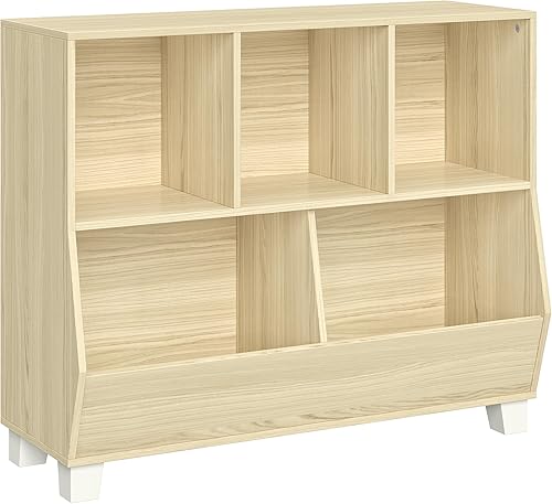 RiverRidge Catch-All - Organizador de almacenamiento de juguetes para niños con 3 cubos y 2 compartimentos de almacenamiento, 35 pulgadas de ancho,