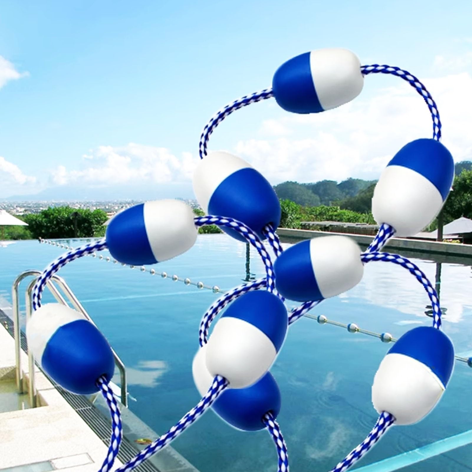 Corde de bouée de piscine de 7m pour délimiter les zones de nage de 3m à 9m de large