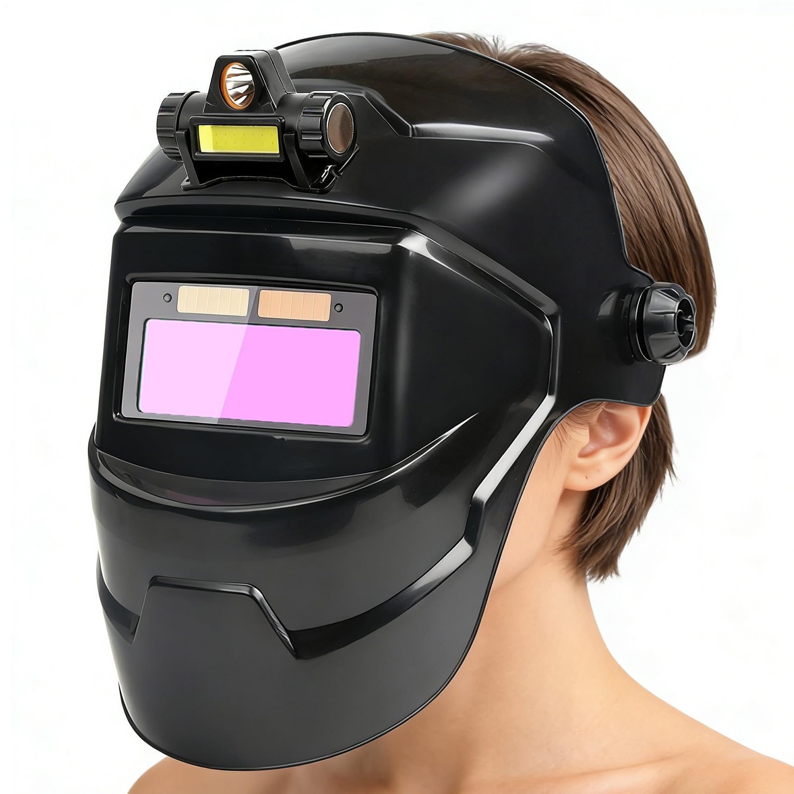 Casques de Soudure Masque de soudage avec éclairage | Capuche de soudage résistante à la chaleur pour Domestique, Atelier, Construction, Industrie, Sécurité des