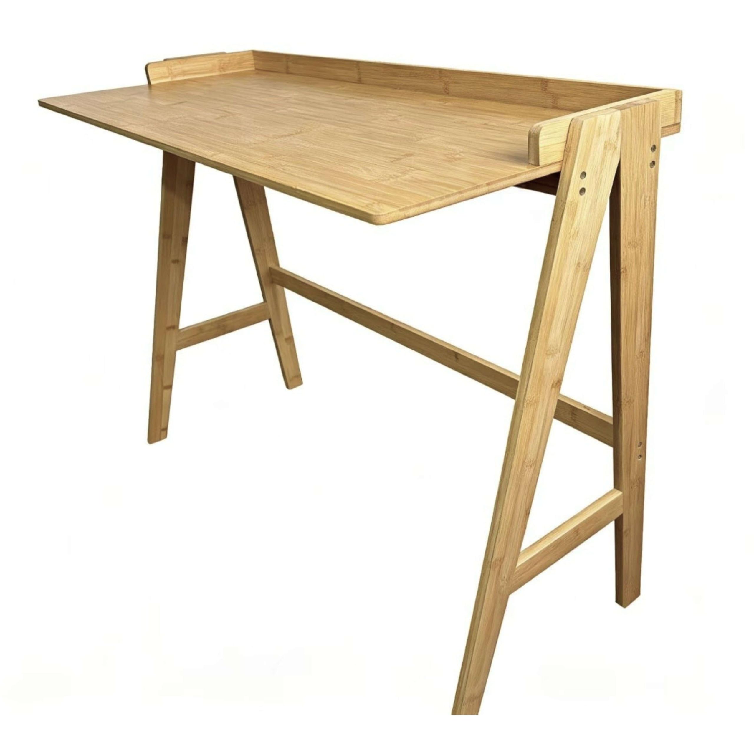 Miroytengo Escritorio de Estudio Take Marrón Bambú, Mesa de Ordenador Marrón 107x81x47 cm