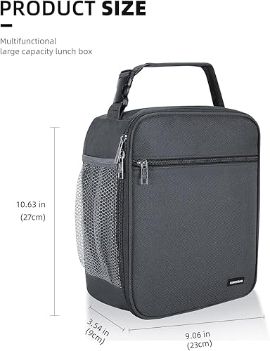 Miniatura 2 de AYEANY Lonchera para hombres y mujeres, lonchera aislante (gris)