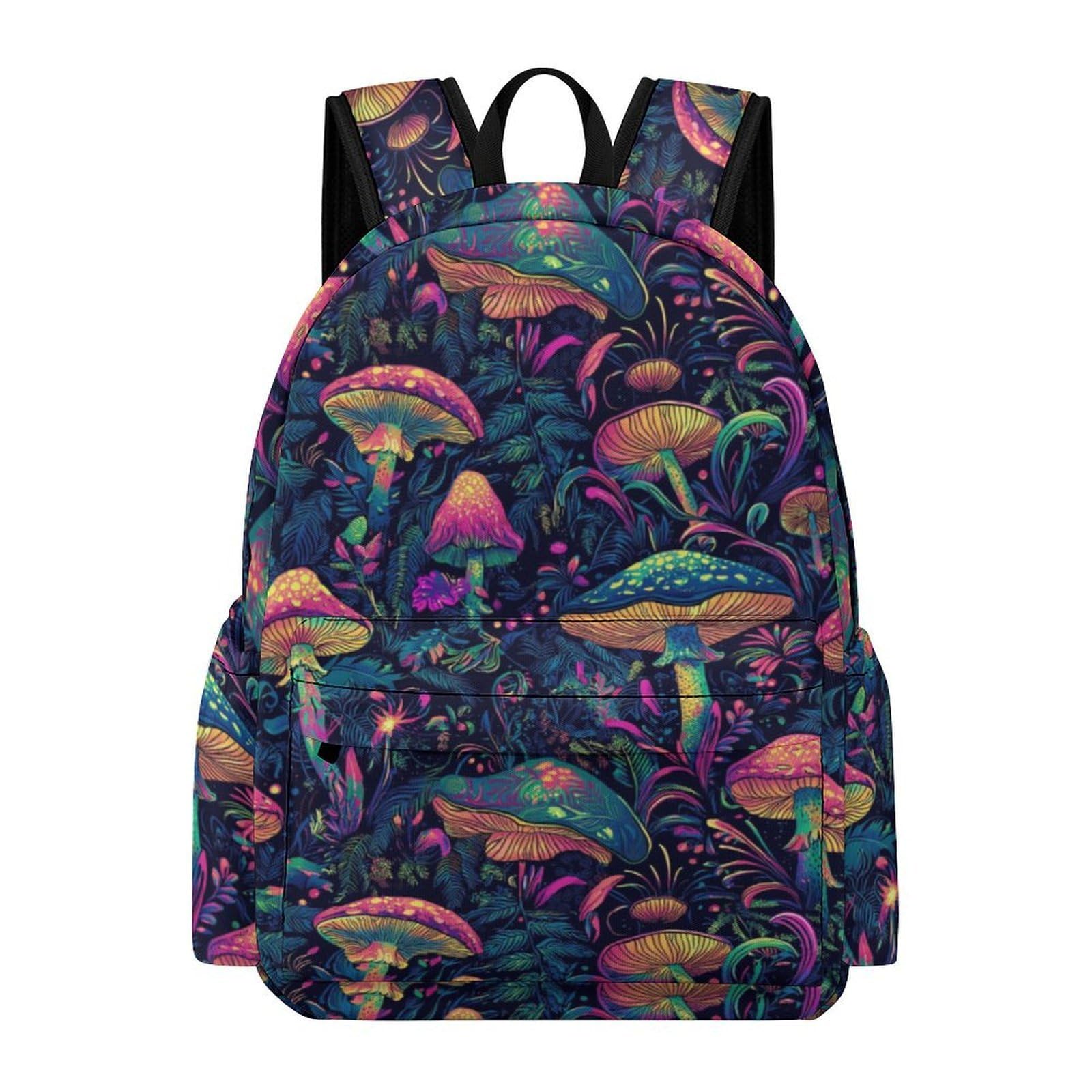 TPISLI Teens Mushroom Print Fashion Backpack Boys Girls Year 4-8 Cool Durable Plant Theme Daypack for Spring Outing Travel Birthday Gift, Roomy Book Bag Classroom Books