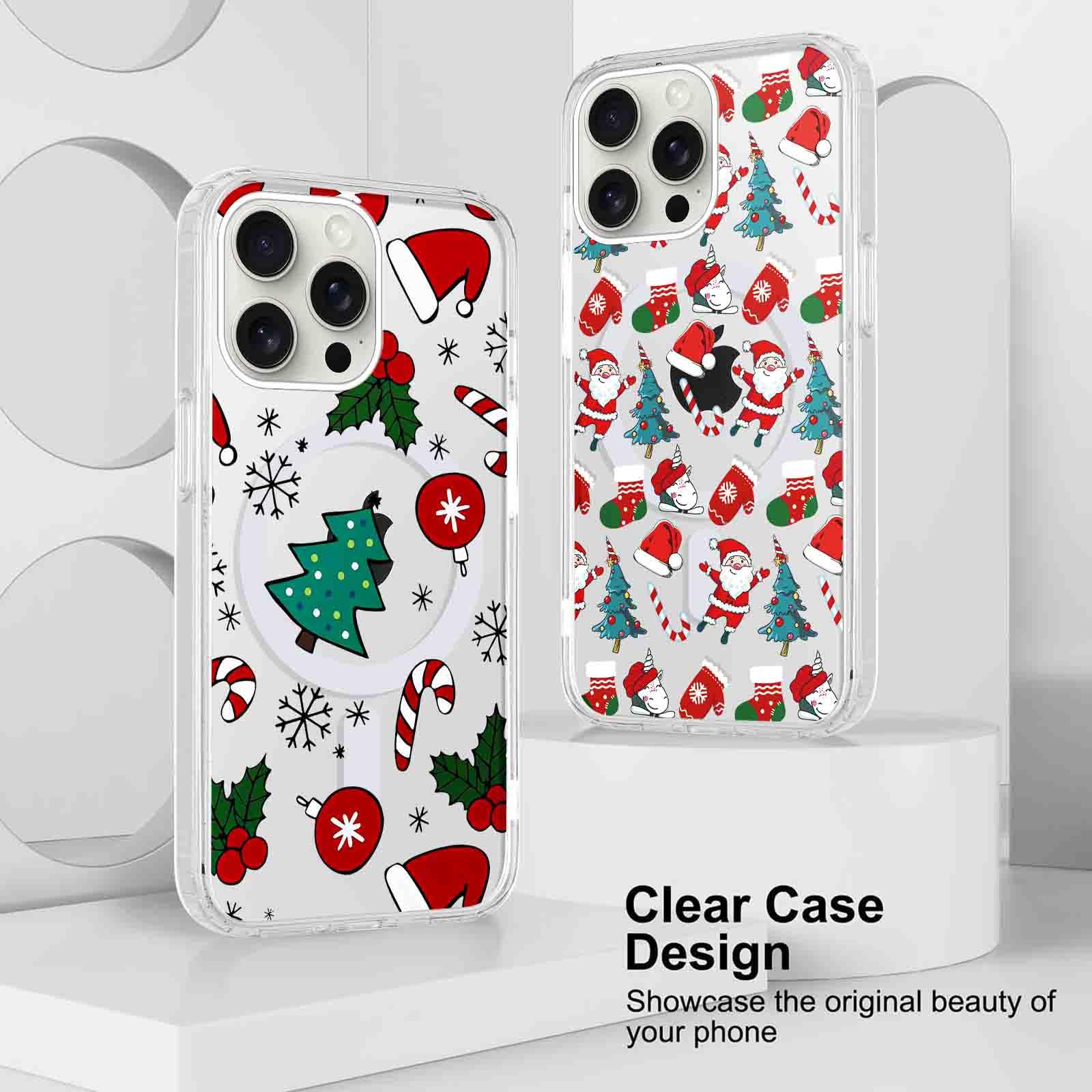 Sparkle Christmas Iphone Case Yomjew Pack Christmas Clear Magnetic Phone  Case For IPhone 12 Pro Max Compatible With Magsafe, Cute Cover With Red  Xmas Santa Tree Candy Pattern Shockproof Soft Silicone ...