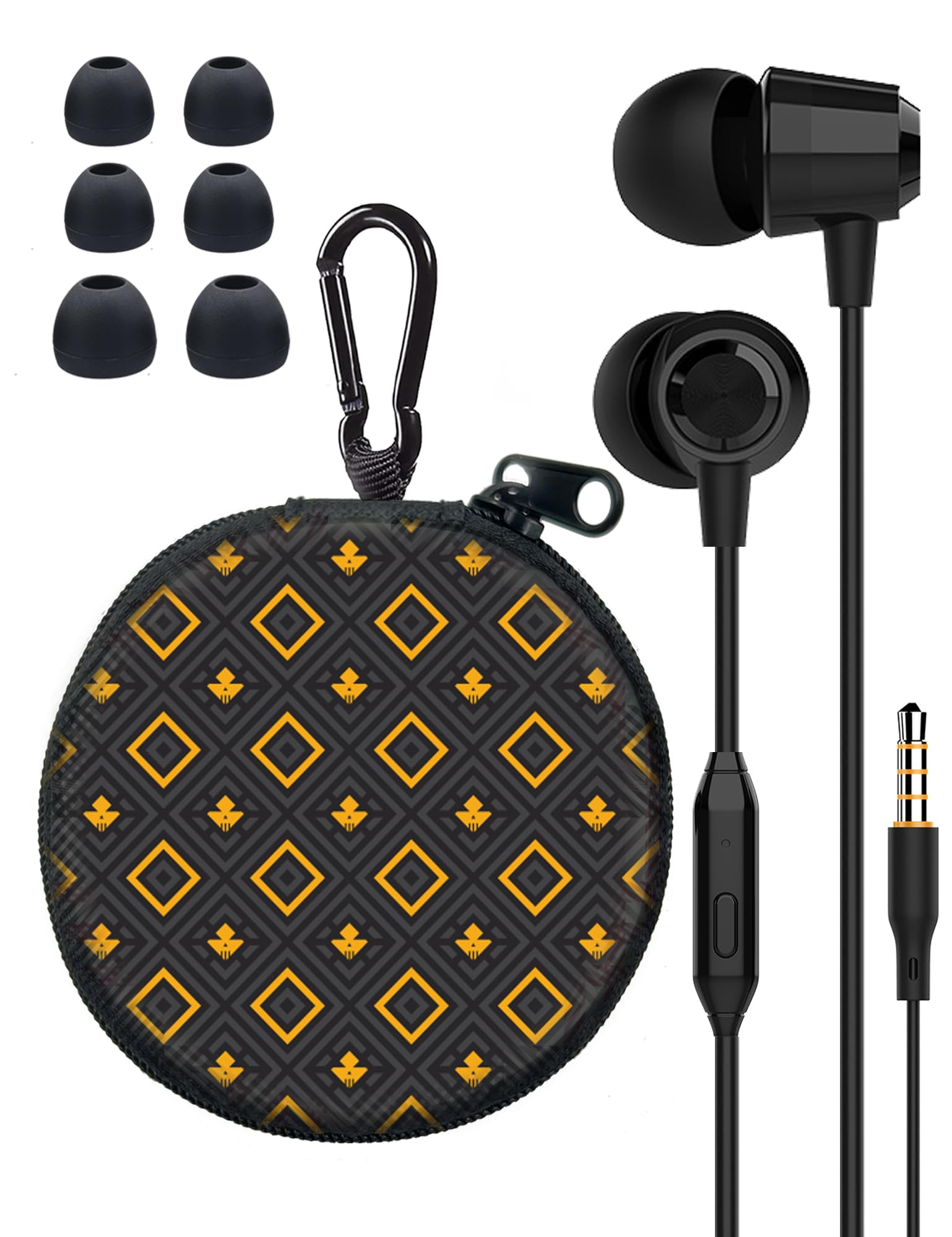 GOGOSINIS Game Earbuds Set with Case for Boys and Men, Wired Headphones with Case for School and Small Ear Tips, Aesthetic Ear Buds with Cute Case,