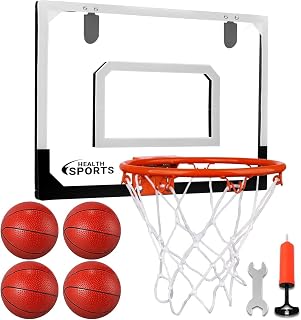 Indoor Mini Basketball Hoop Set for Kids -Door Hoops Wall Mount | 17" x 12.5" Basketball Hoops Room Play with Complete Accessories, Game Toys Balls Gifts For Adult Boys Girls Teens