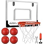 AOKESI Indoor Mini Basketball Hoop Set for Kids - 17 x 12.5 Door Hoops Room&Wall Mounted with Complete Accessories Game Toys Balls Gifts Boys Teens