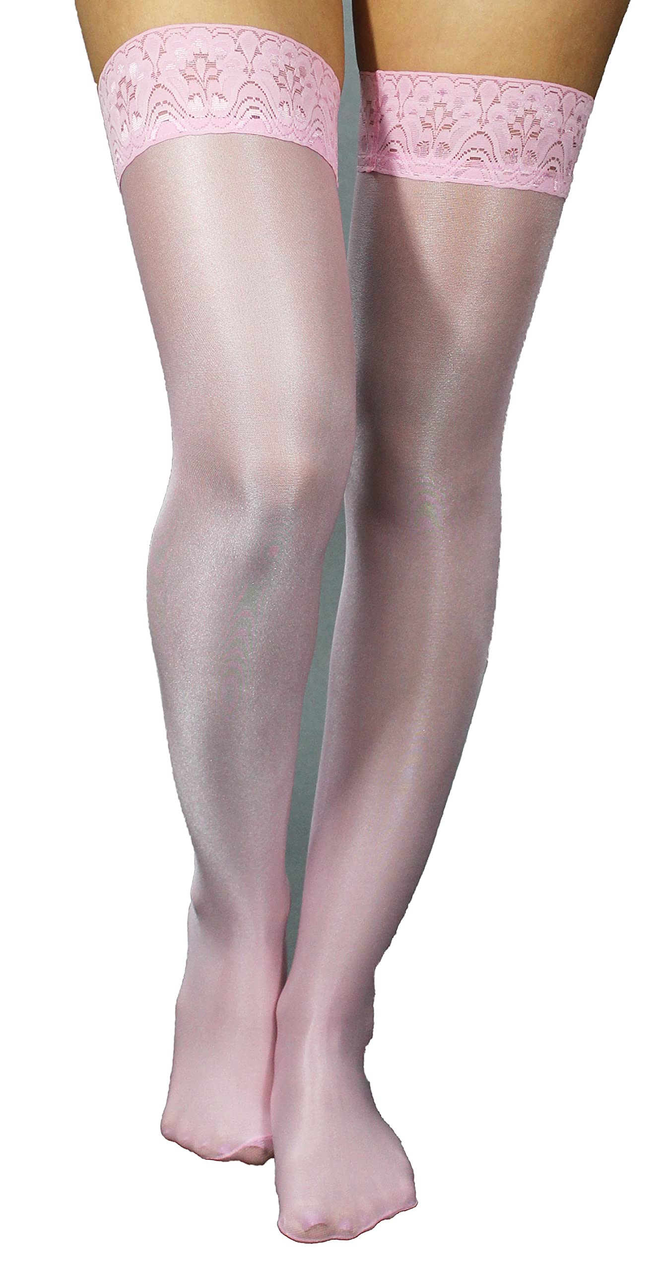 Mona's Choice Oil Shine Tall Garter Stockings/Tall Thigh Highs/Mens Sissy Garter Stockings (Garter Belts Not Included)