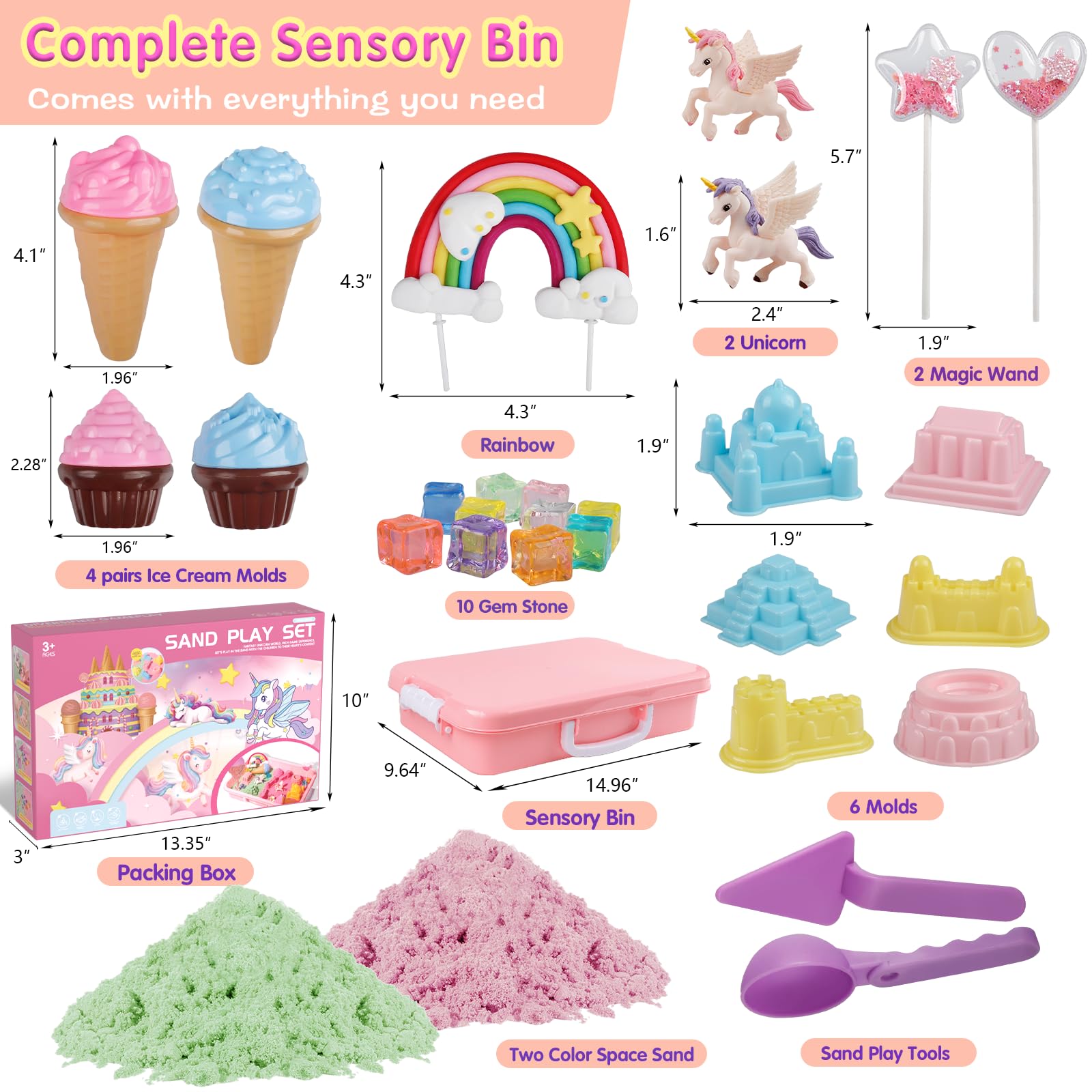Amazon.co.jp: ユニコーン センサリー サンドビン キット 女の子用