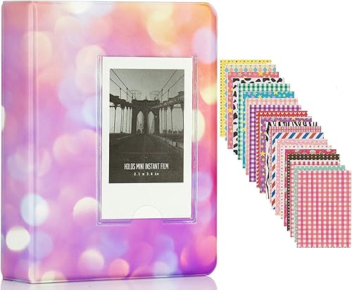 BigTrend - Mini álbum de fotos de 64 bolsillos para cámara instantánea Fujifilm Instax Mini 7s 8 8+ 9 25 26 50s 70 90 (Galaxy-4, 64 bolsillos)