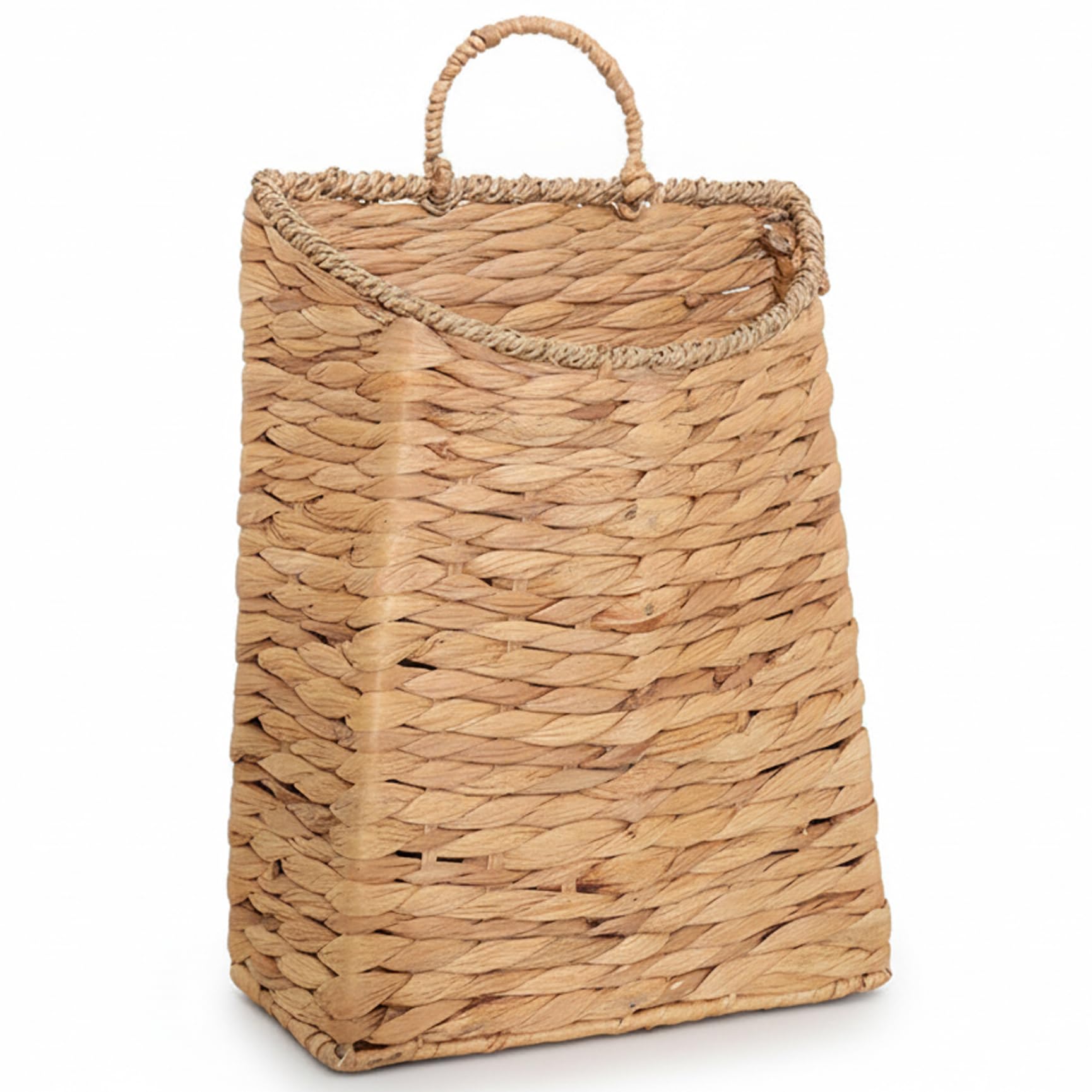 Panier mural tissé naturel en osier de vannerie artisanale