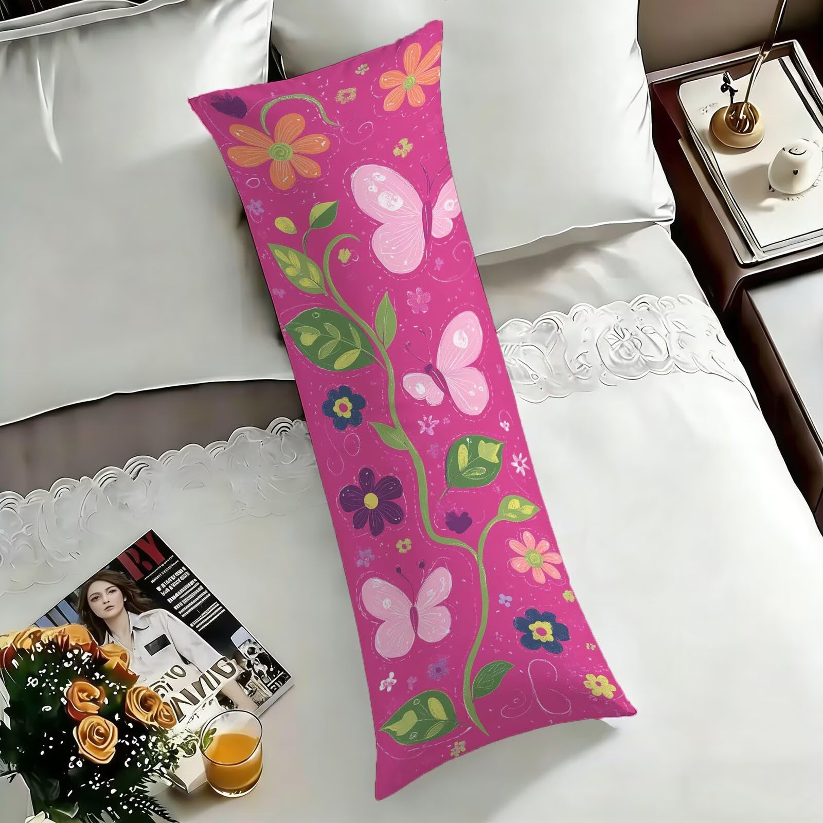 Poszewki na poduszki do łóżka 60 x 180 poszewek na poduszki różowe poszewki na poduszki łóżko zielone miękkie aksamitne poszewki na poduszki poszewki na poduszki dwustronne dekoracyjne prostokątne