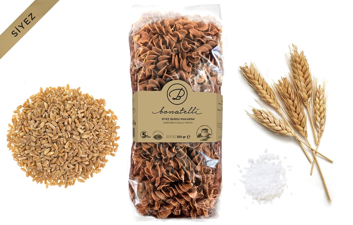 Bonatelli Siyez Burgu Makarna 350 Gr